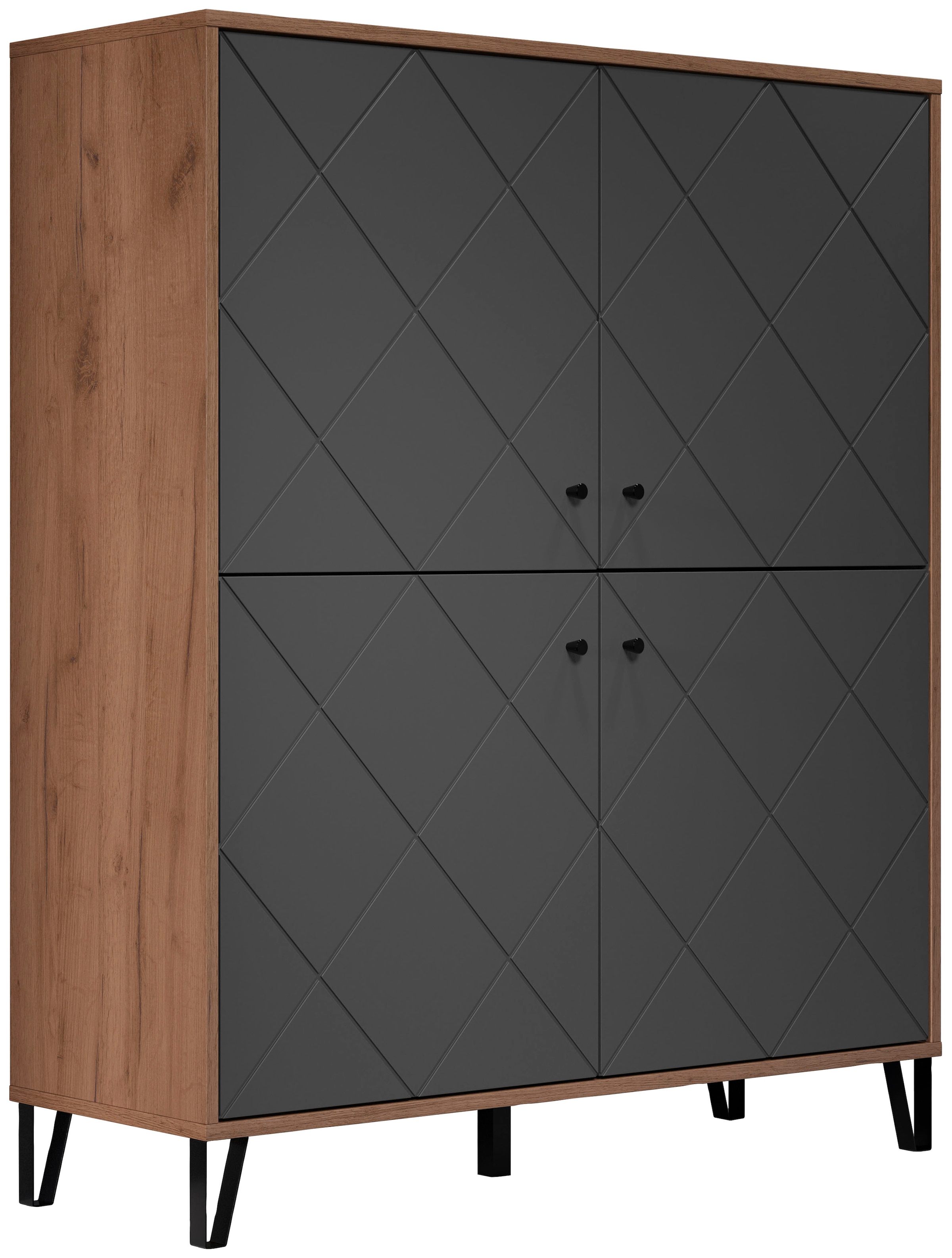 Places of Style Highboard »Molveno«, (1 St.), mit strukturierten Fronten, Soft-Close, Breite 123 cm