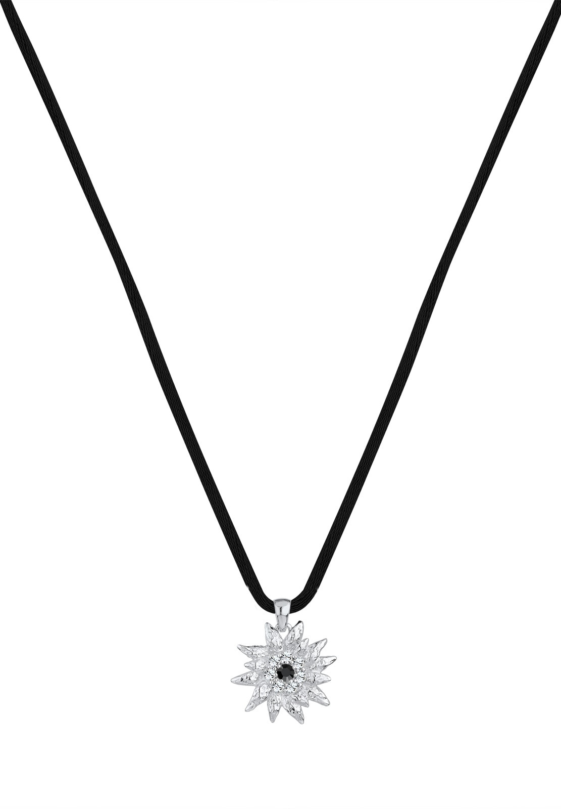 Elli Kette mit Anhänger »Halskette Edelweiss Kristalle Weiß 925 Sterling Silber«