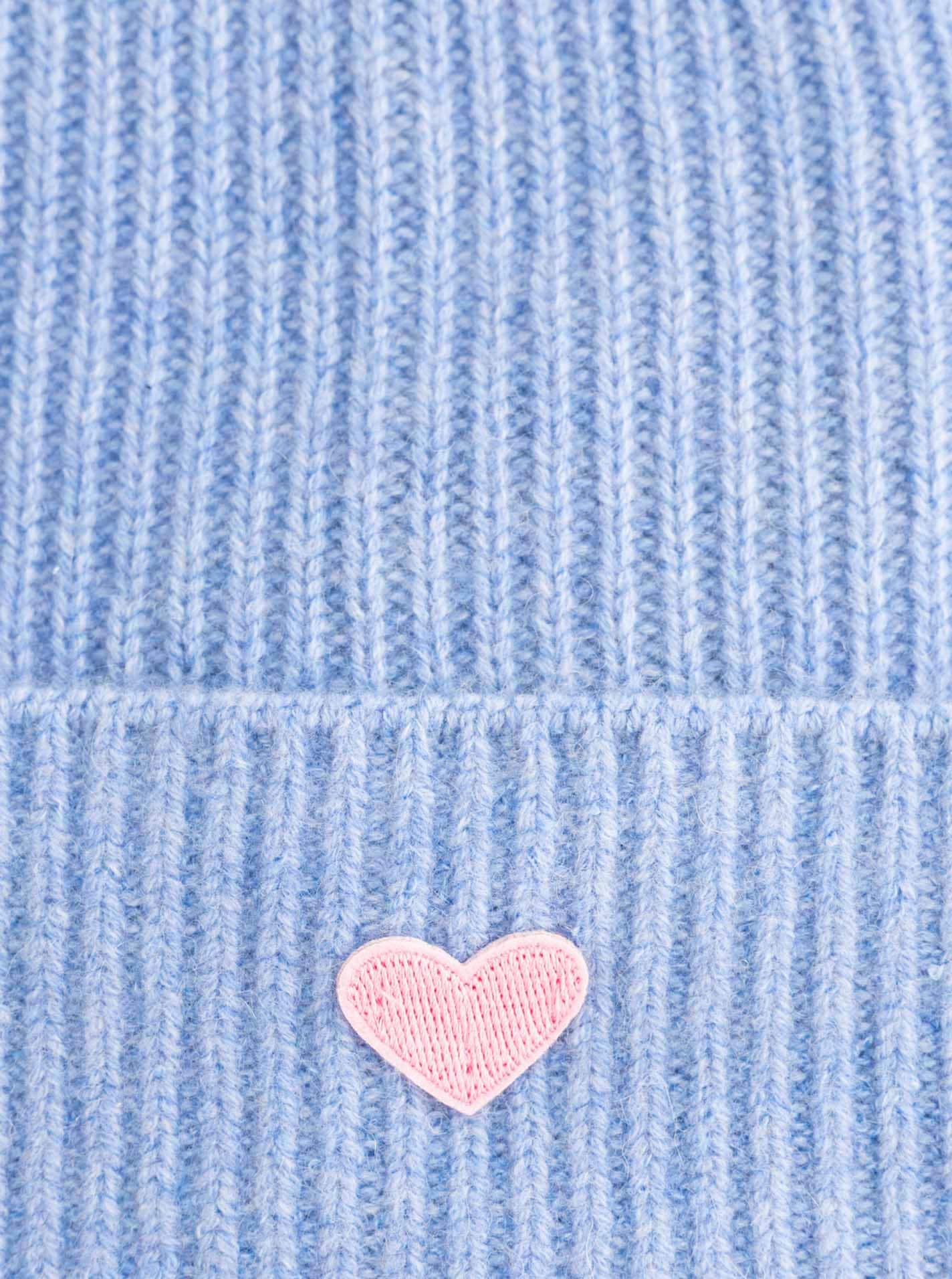 Zwillingsherz Beanie »Beanie with Heart-Patch« Rippstrick, mit breitem Umschlag, wärmend