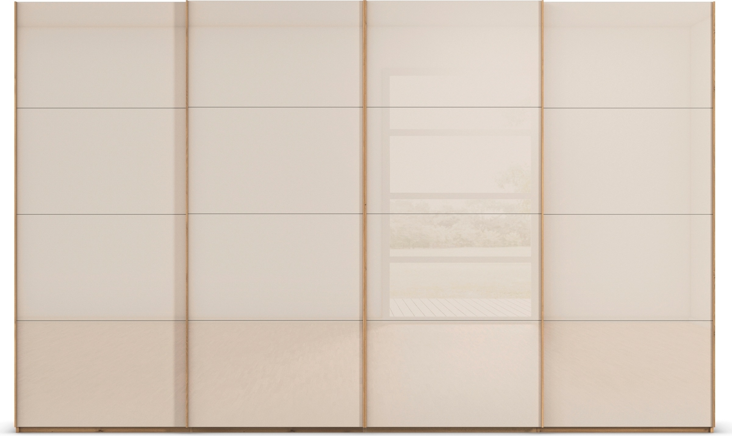 rauch Schwebetürenschrank »Kleiderschrank Schrank Garderobe Schlafzimmerschrank SCALE-FYRA«, edle viergeteilte Türen mit Glas-Front viele Farben MADE IN GERMANY