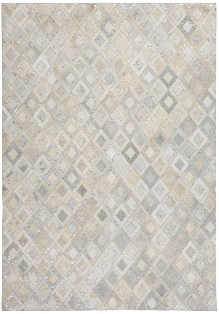 Kayoom Teppich »Spark 110« rechteckig 8 mm Höhe 100% Leder, metallische Effekte, handgenähtes Unikat