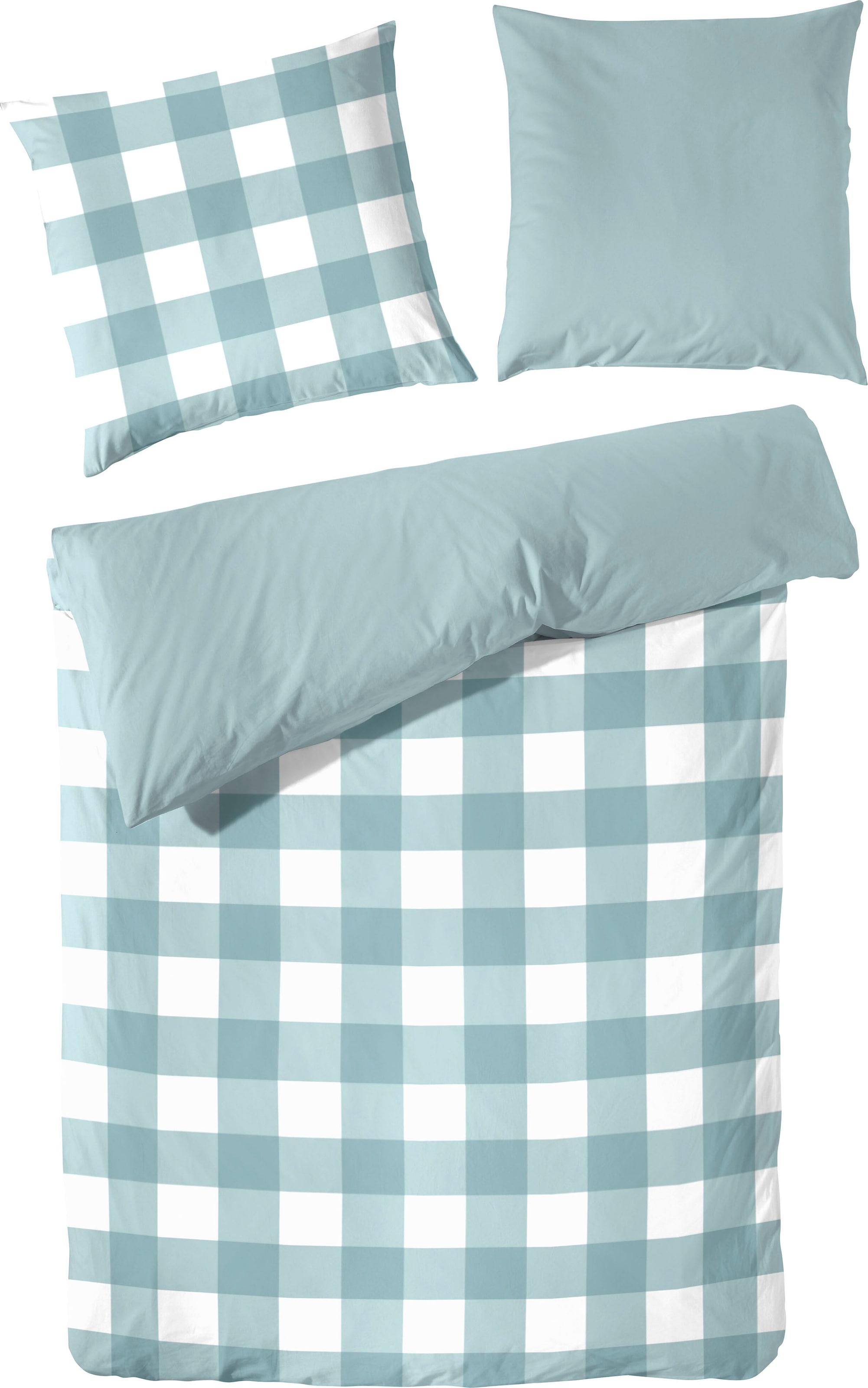 Primera Bettwäsche »Basic Perkal« 2 Stk. im modernen Karodesign