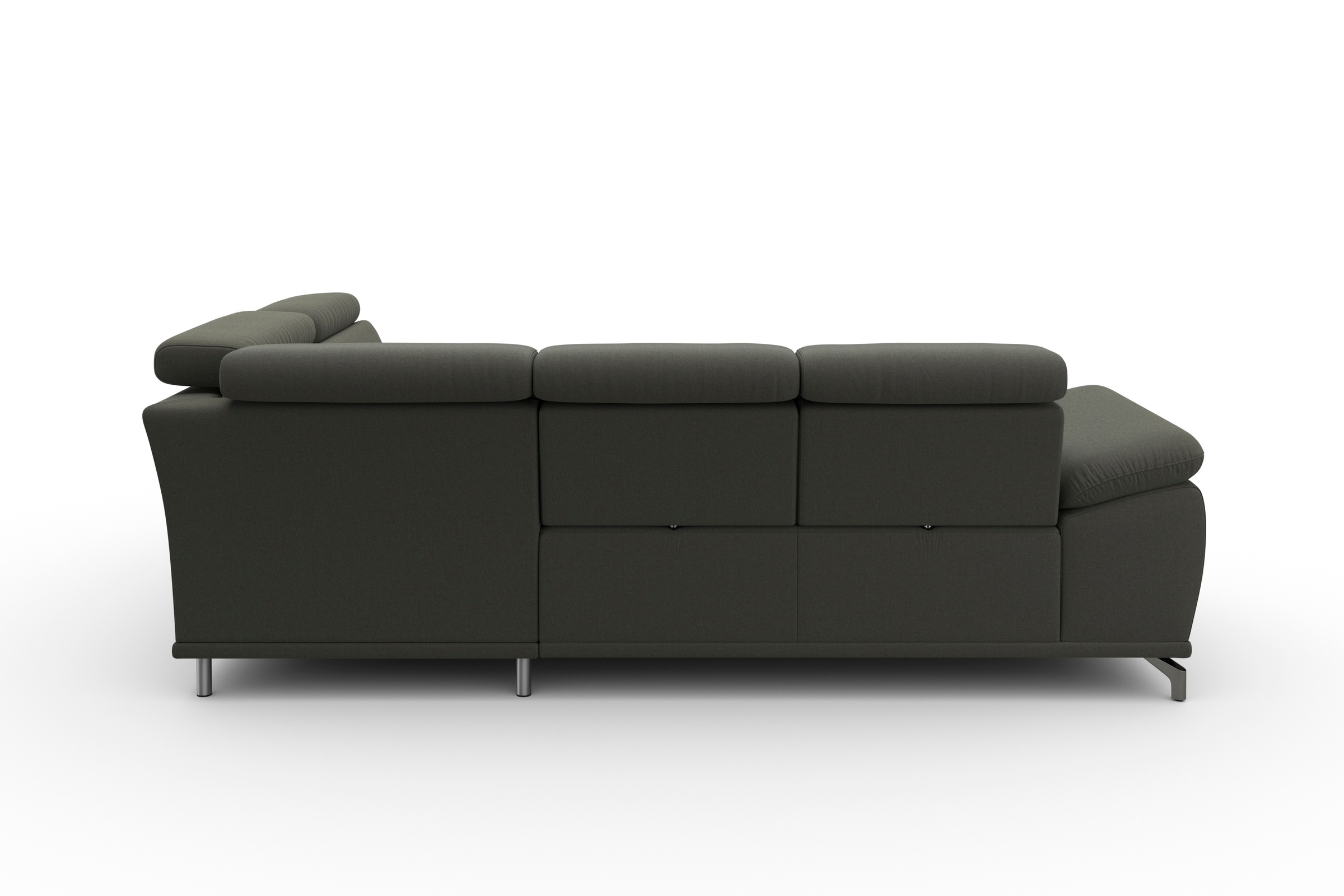 sit&more Ecksofa »Cabrio L-Form, B: 274 cm, mit Sitztiefen-, Arm- & Kopfteilverstellung«, 3 Nierenkissen, Federkern, optional Bettfunktion und Stauraum