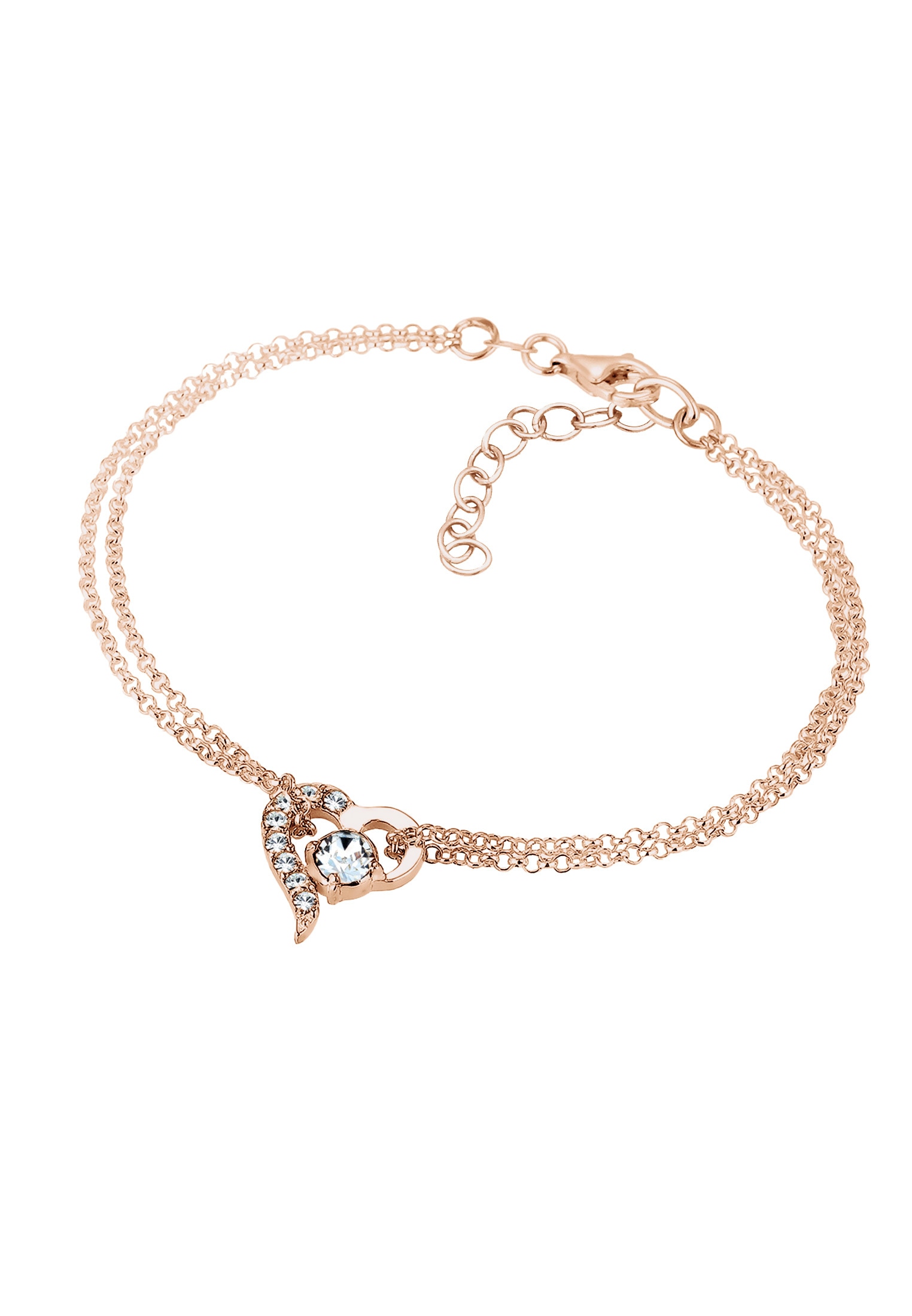Elli Armkette »Armband Herz Liebe Kristalle 925 Silber«