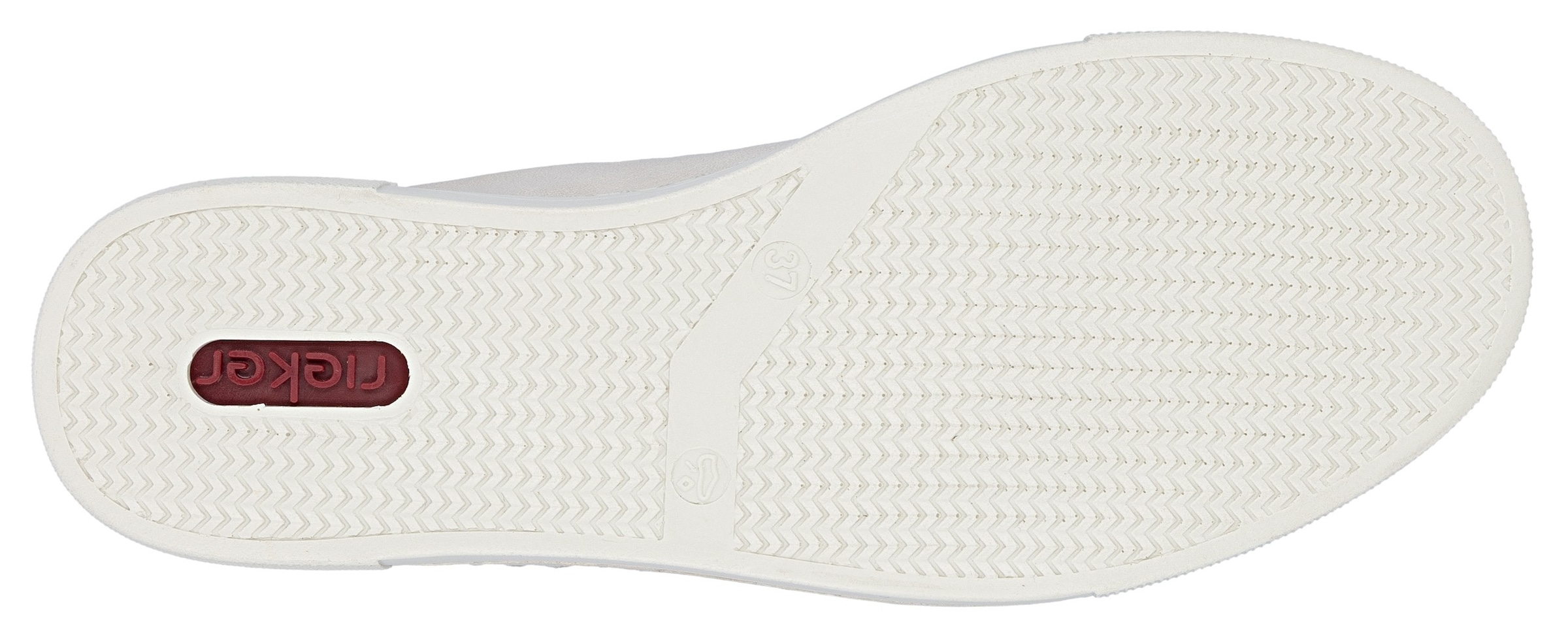 Rieker Plateausneaker  mit goldfarbenem Reißverschluss, Freizeitschuh, Halbschuh, Schnürschuh