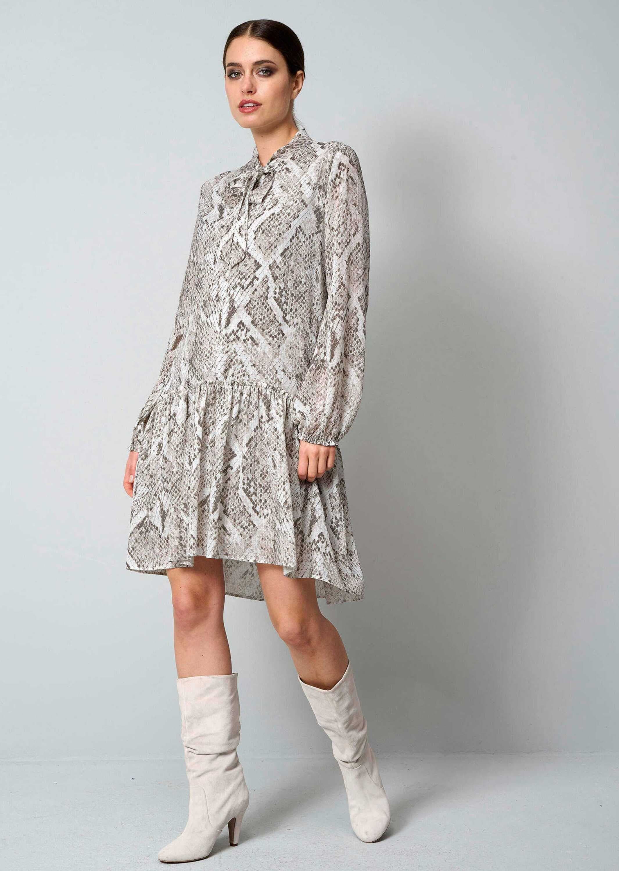 Alba Moda Druckkleid »Druckkleid Druckkleid mit V-Ausschnitt und Schluppe«