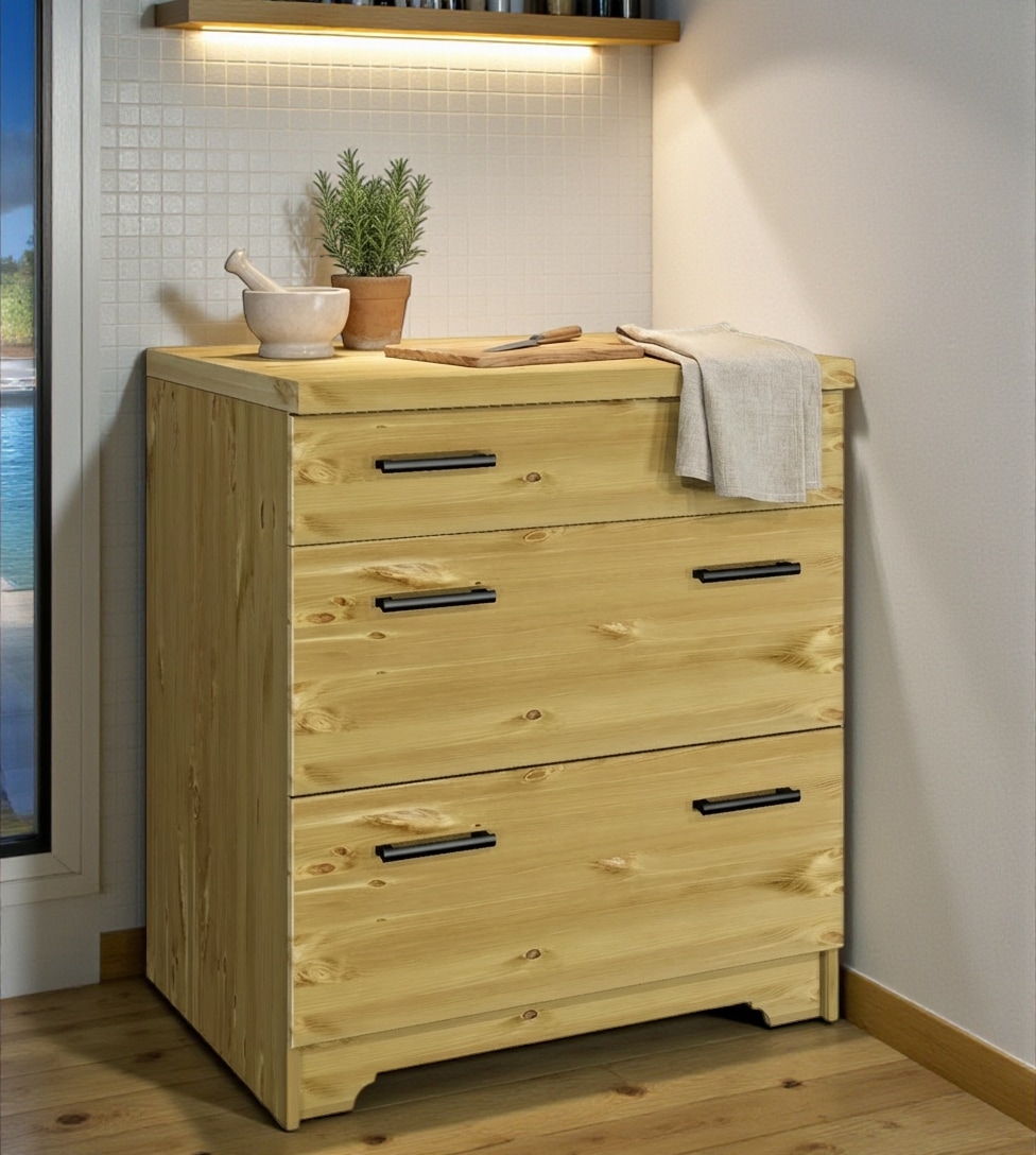Home affaire Unterschrank »Meliss« aus massiver Kiefer, Breite 80 cm, Soft-Close-Funktion