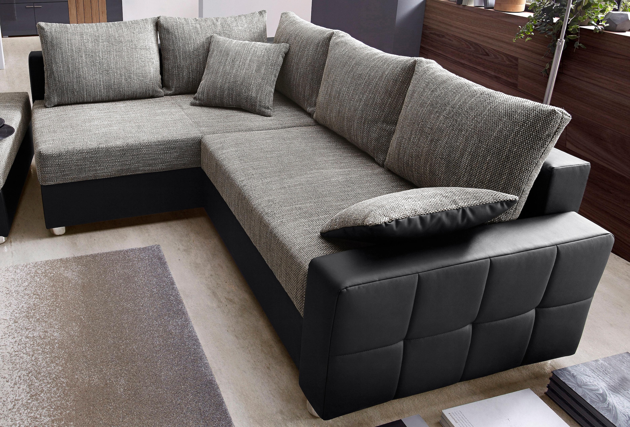 COLLECTION AB Ecksofa Parma, mit Bettfunktion, inkl. Zier- und Rückenkissen