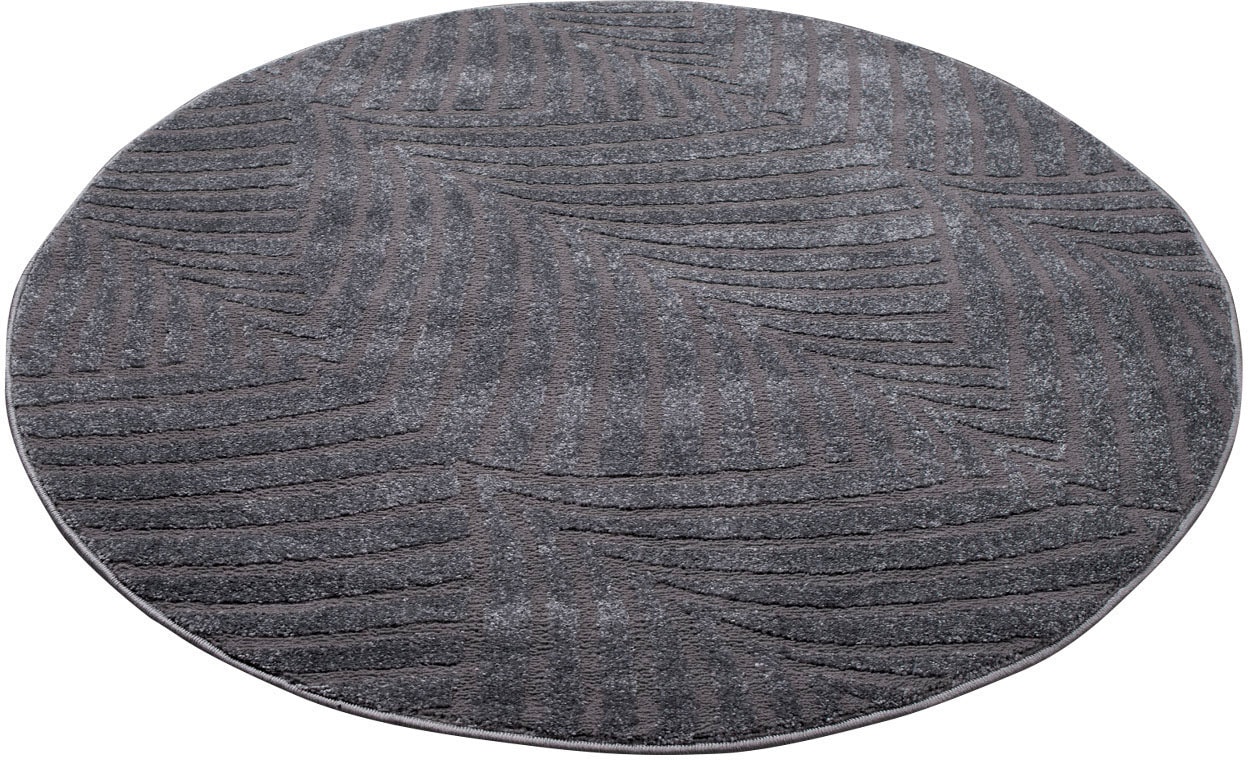 Carpet City Teppich »Friseé-Teppich FANCY 648«, rechteckig, 12 mm Höhe, Kurzflor,3D-Optik,Kreisförmiges Muster, Wohnzimmer,Schlafzimmer
