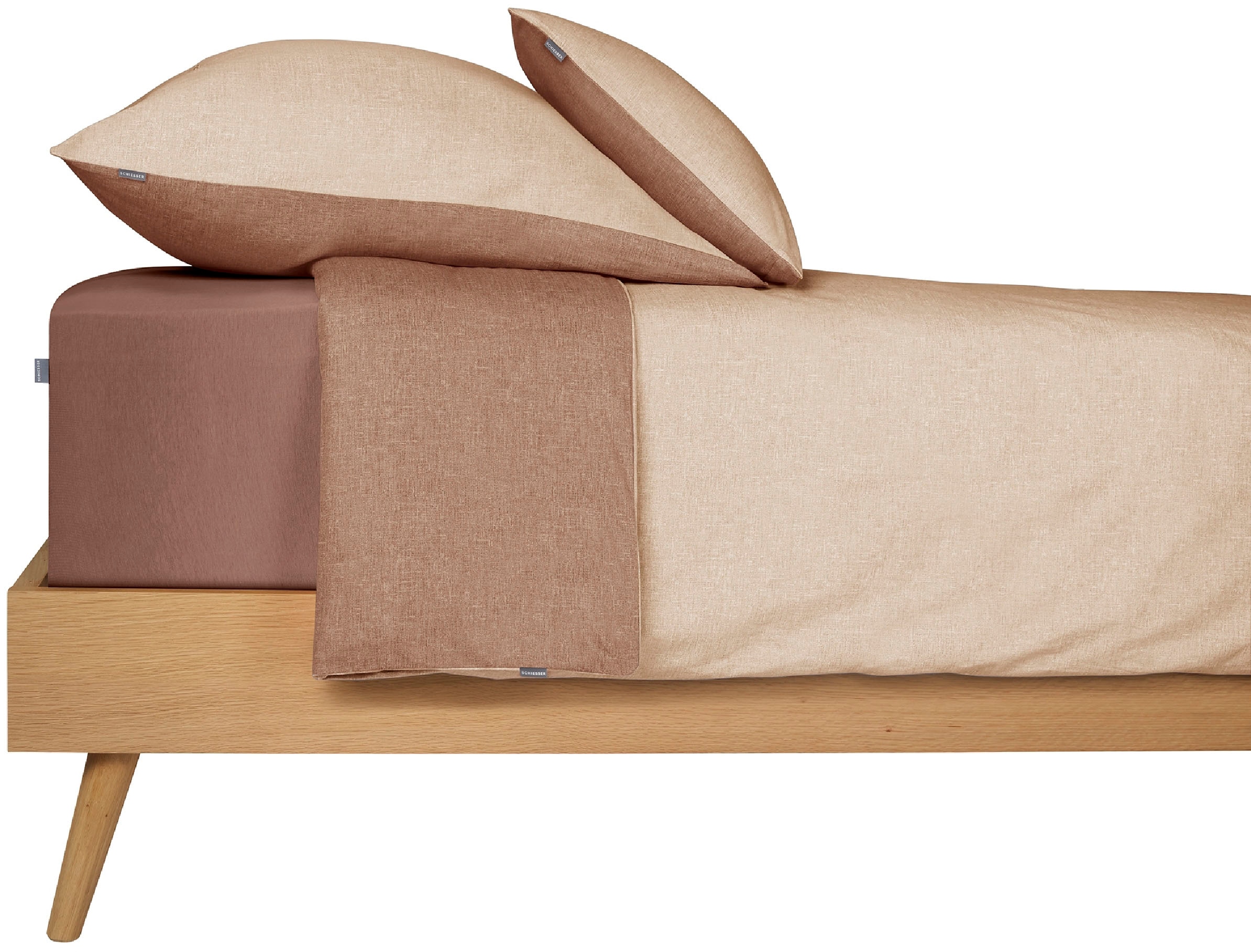 Schiesser Wendebettwäsche »Doubleface aus weicher Baumwolle mit edlem Melangeeffekt« 2 Stk. tlg. ab Größe 135x200 cm erhältlich, Made in Green