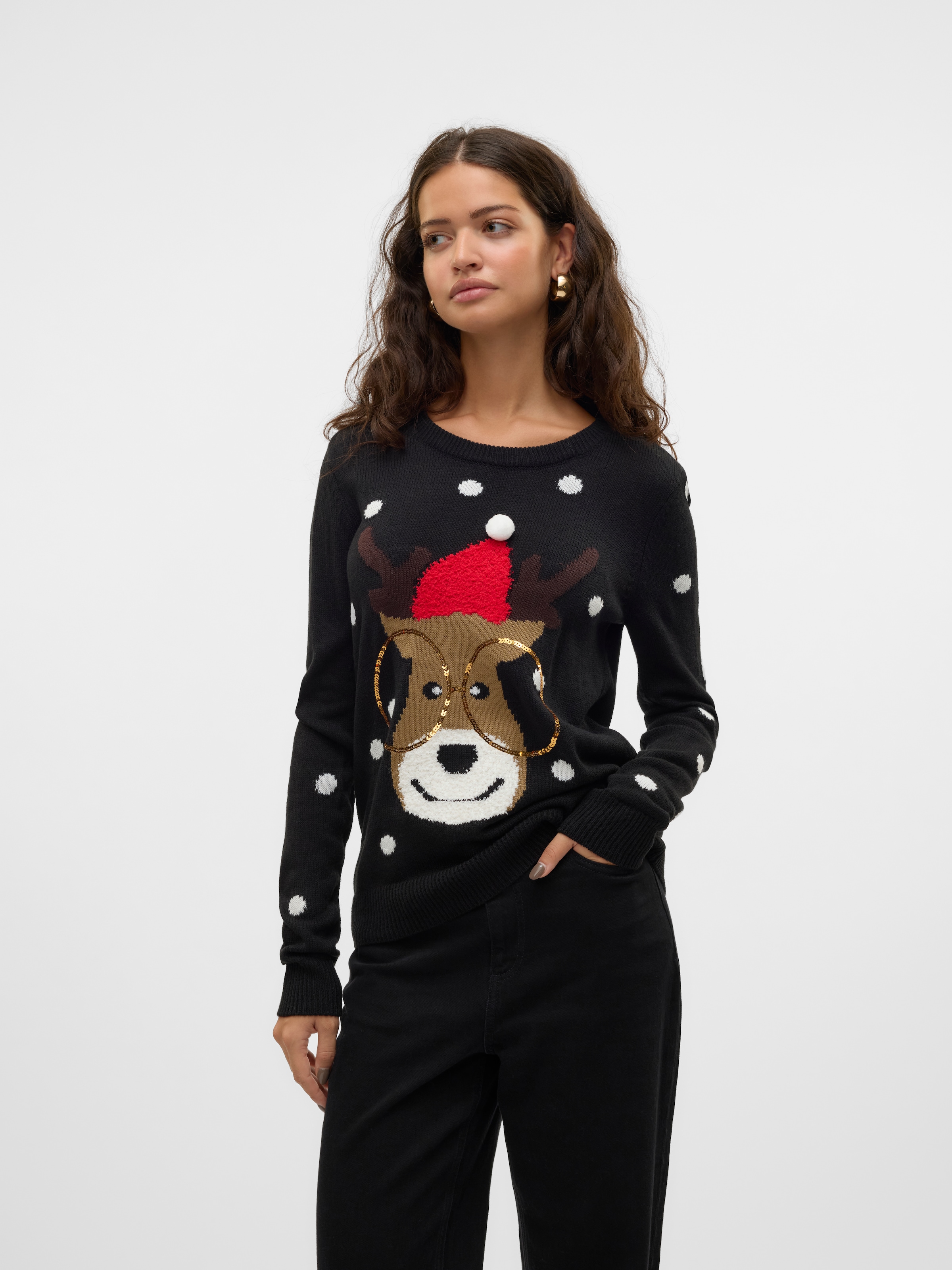 Weihnachtspullover »VMTINSEL LS O-NECK BLOUSE XMAS REP2«