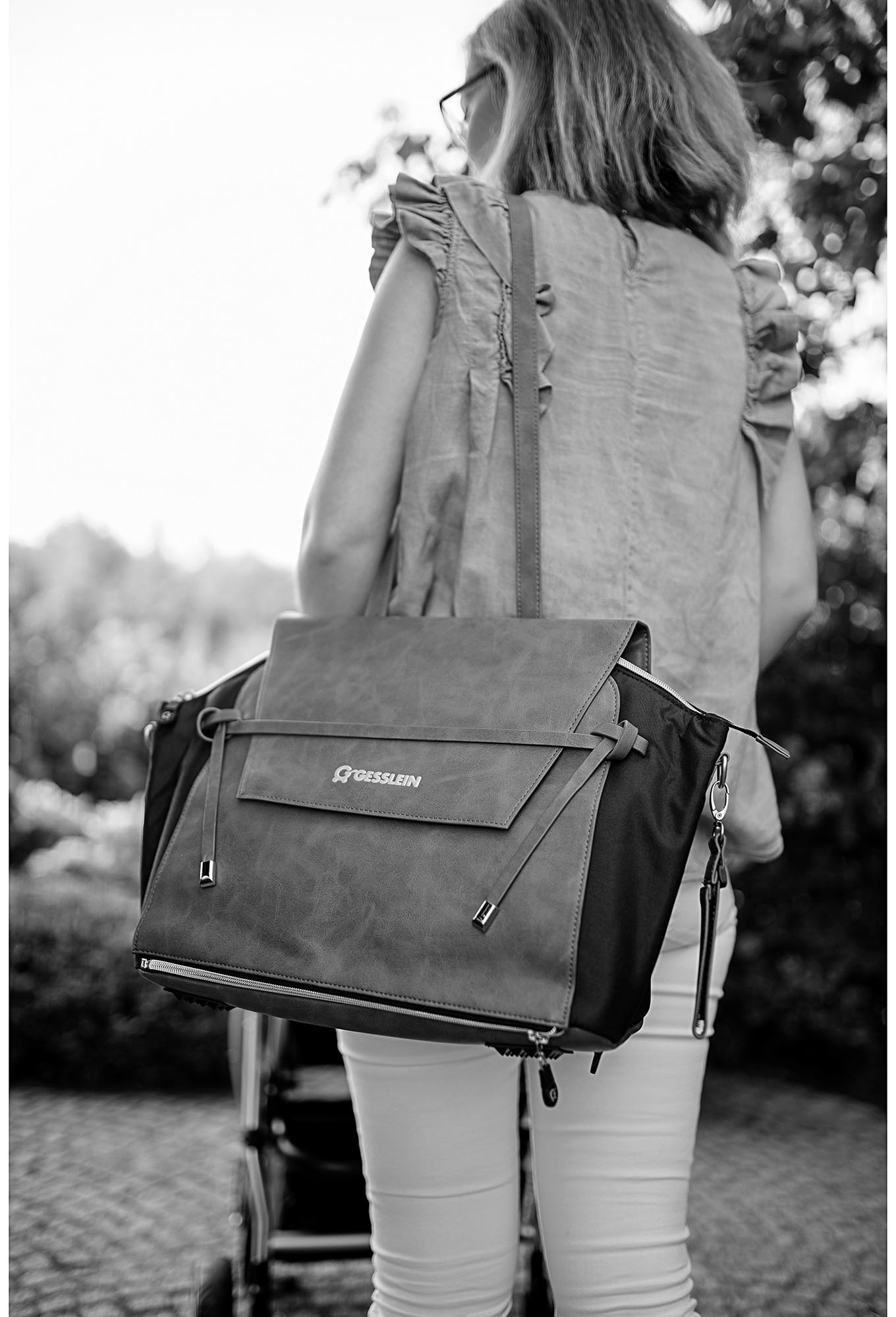 Gesslein Wickeltasche »N°4 tabak, mintgrün meliert«, mit Wickelauflage und Flaschenhalter, Made in Germany