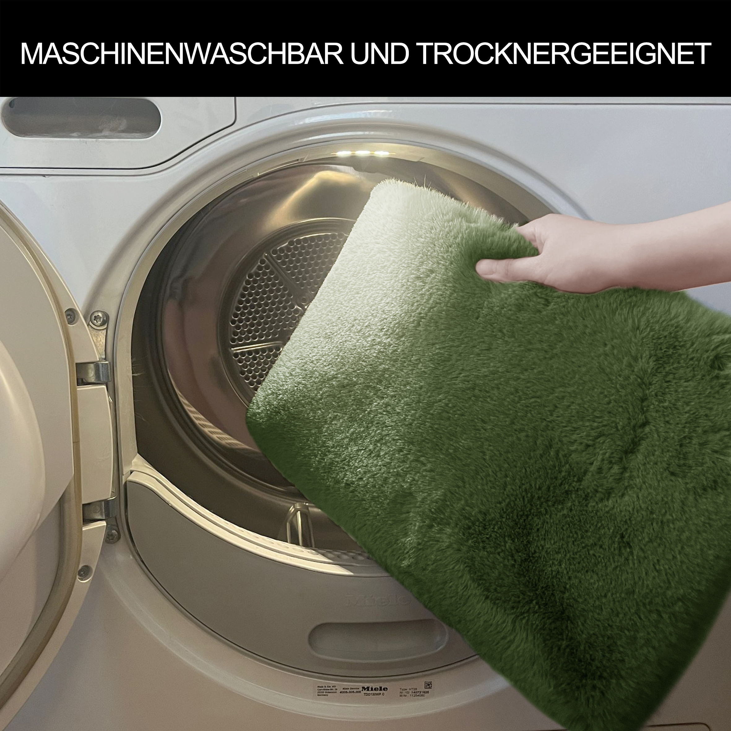 my home Badematte »Rabbit Badematten, Badvorleger, Badezimmer Teppich« Höhe 30 mm rutschhemmend beschichtet fußbodenheizungsgeeignet | schnell trocknend | strapazierfähig Kaninchenfell-Haptik, Badteppich, rechteckig, rund & als 3-tlg. Set