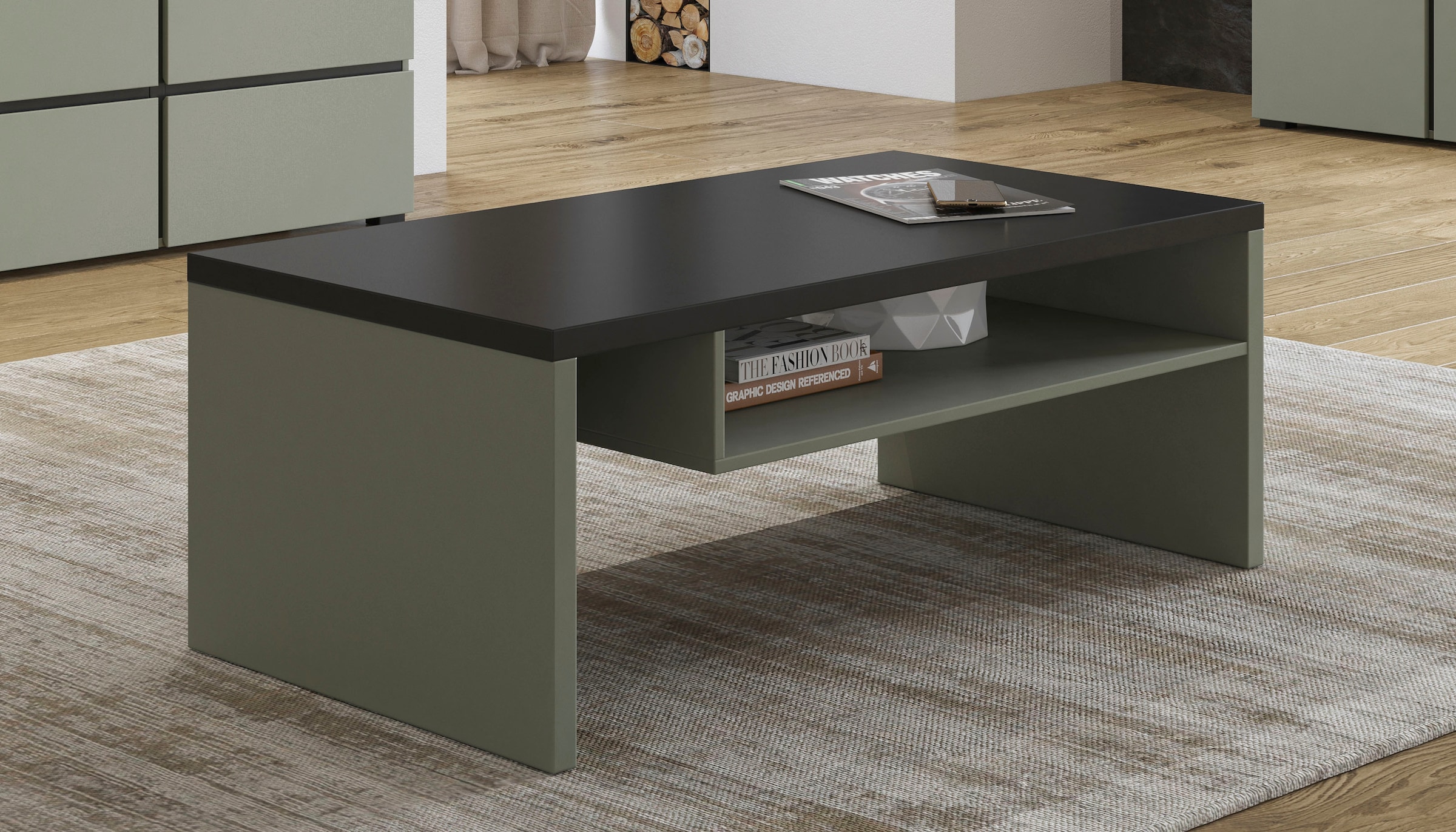 INOSIGN Couchtisch »Cross, Breite 120 cm, moderner Sofatisch für Wohnzimmer«, Tisch mit offenem Fachboden
