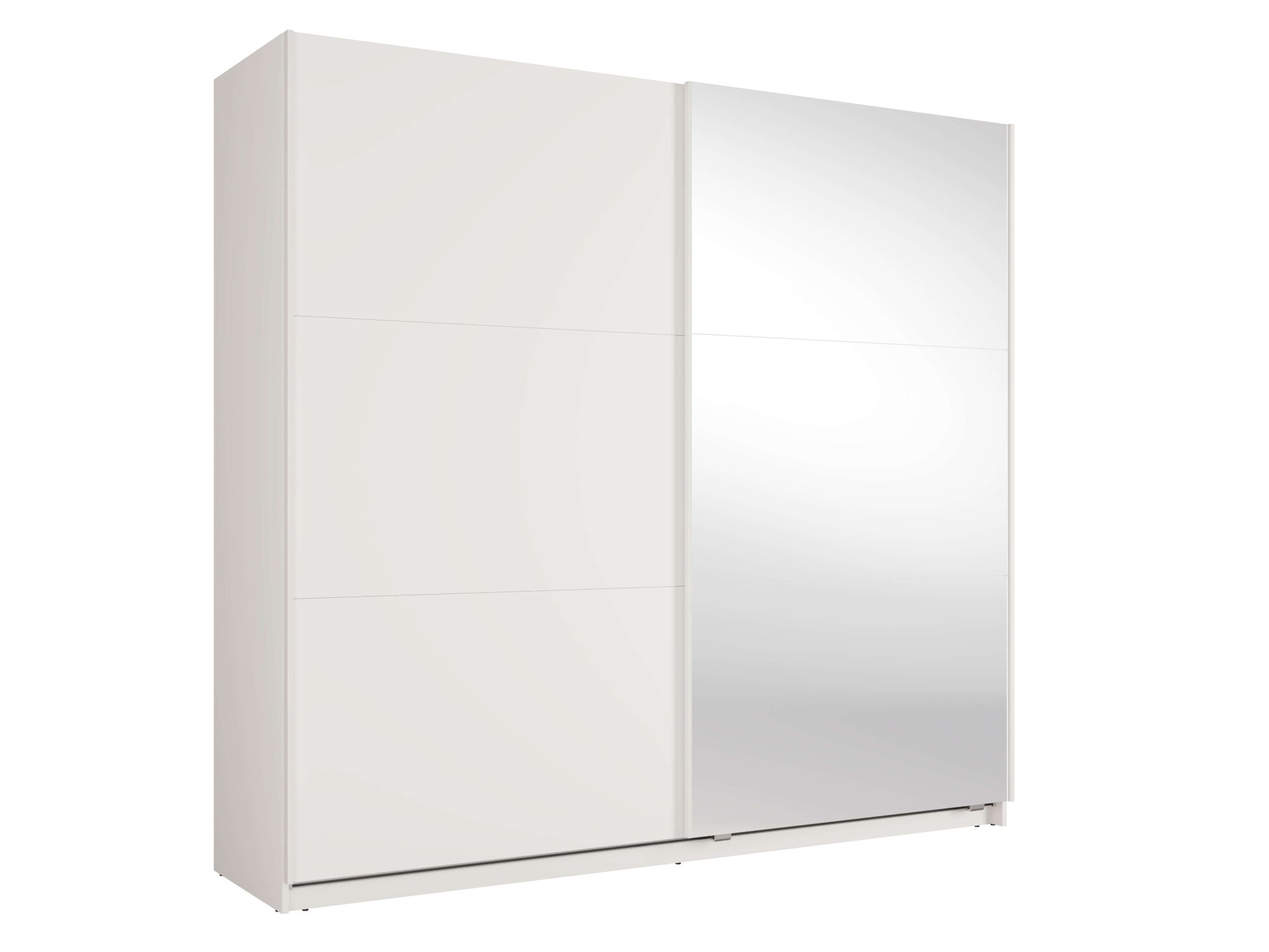 Home affaire Kleiderschrank »LISELOTTE mit Spiegel, wahlweise mit Beleuchtung, Breite 221 cm« Garderobe mit 2 Schwebetüren, weiß oder cashmere, B/H/T: 221×207×60 cm