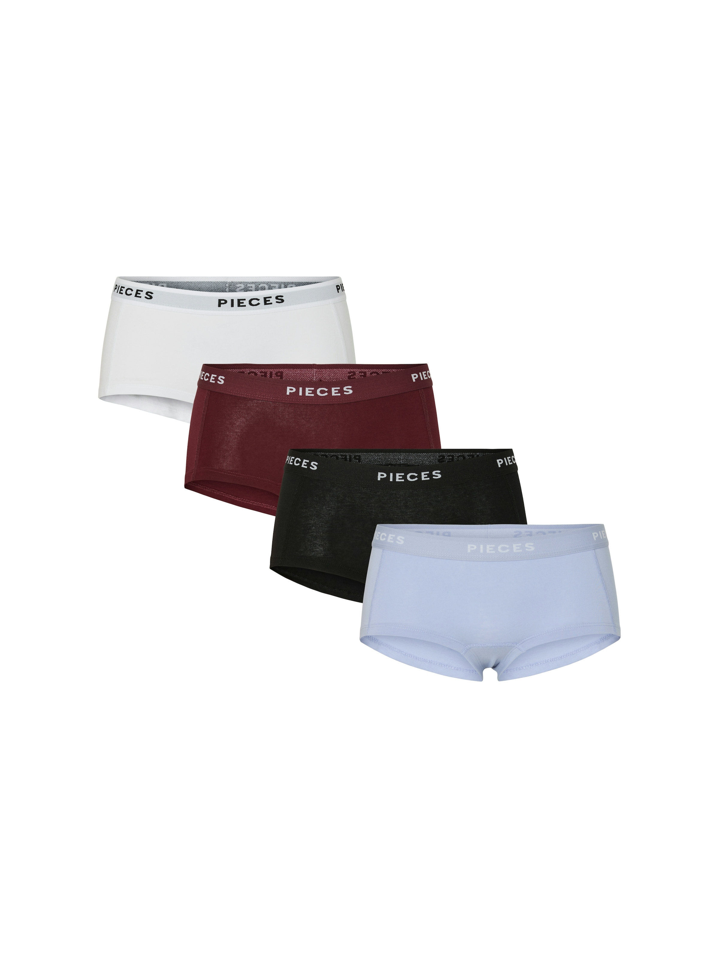 pieces Hipster »PCLOGO LADY 4 PACK SOLID NOOS BC«, (Packung, 4 St., 4er-Pack)