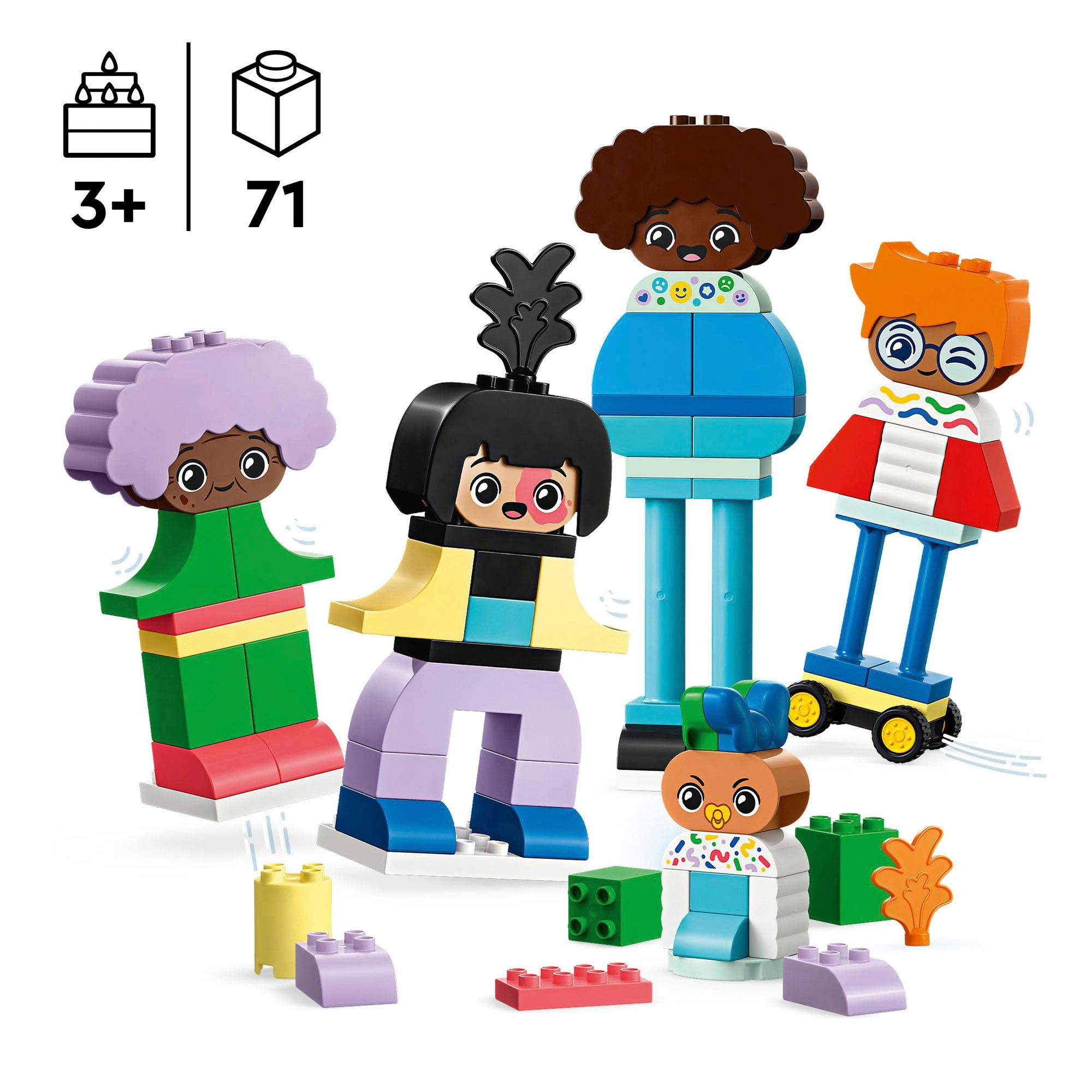 LEGO® Konstruktionsspielsteine »Baubare Menschen mit großen Gefühlen (10423), LEGO DUPLO Town«, (71 St.), Made in Europe