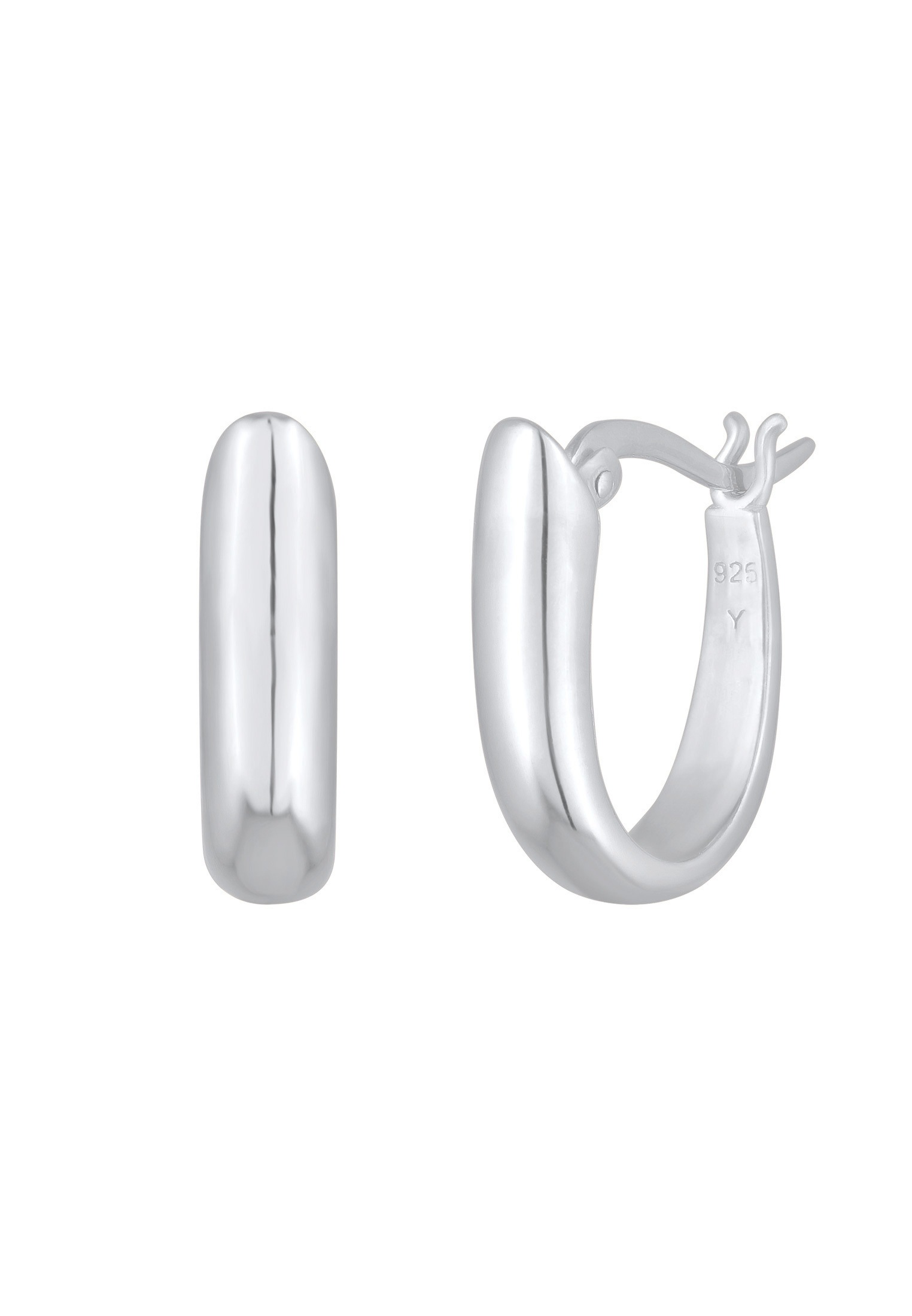 Elli Paar Creolen »Ohrringe Creolen Bügelcreolen Oval geformt 925 Silber«