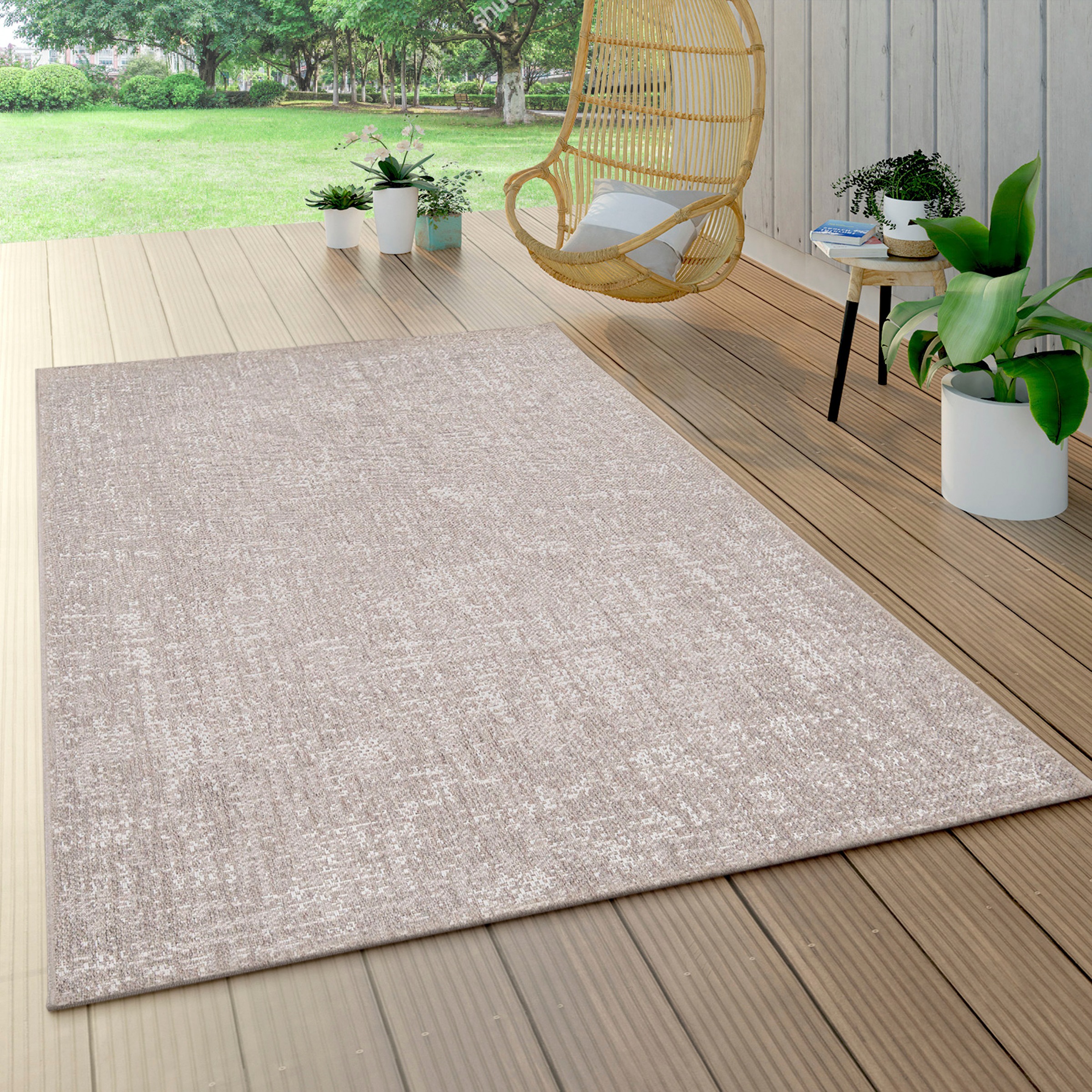 Paco Home Teppich »Waregem Wohnzimmer online 626«, Flachgewebe, und geeignet, meliert, In- kaufen rechteckig, Outdoor