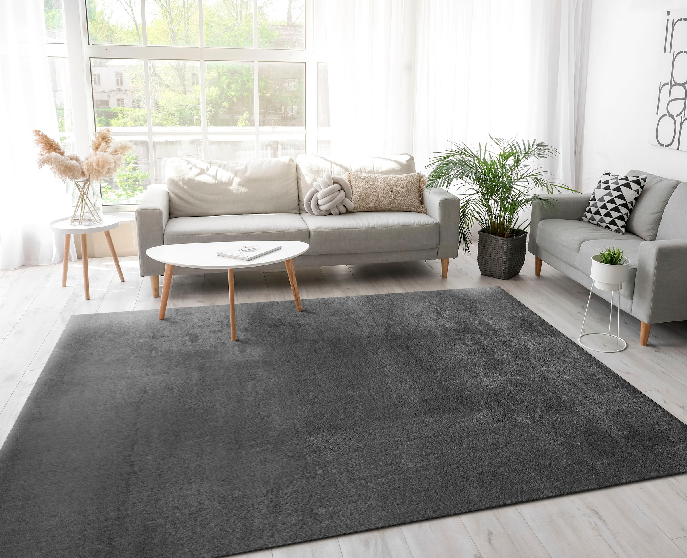 Paco Home Teppich »Cadiz 630«, rechteckig, 14 mm Höhe, Uni-Farben, besonders weich, waschbar, auch als Läufer erhältlich