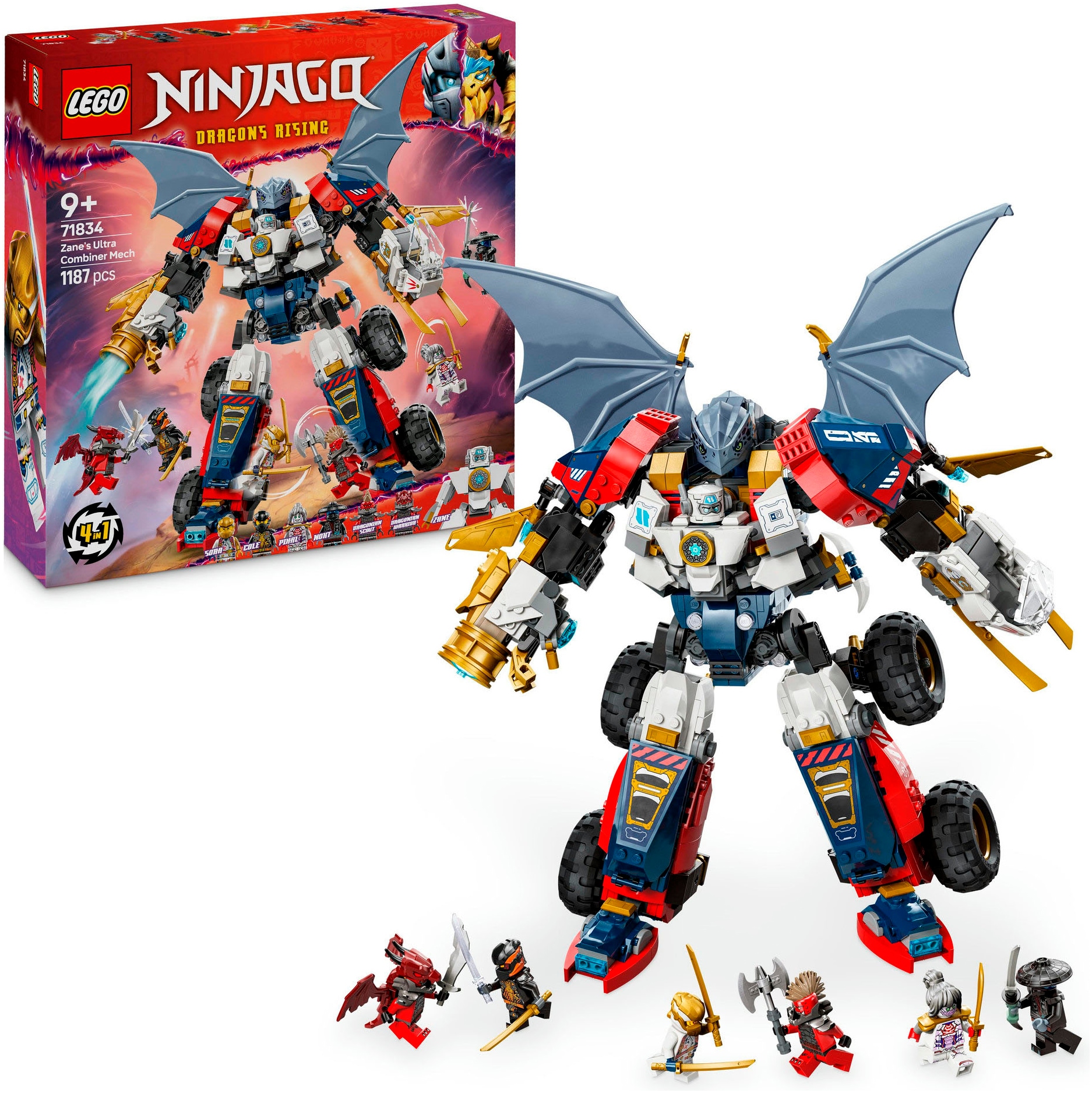 LEGO® Konstruktionsspielsteine »Zanes Ultra-Kombi-Mech (71834), LEGO Ninjago«, (1187 St.),...