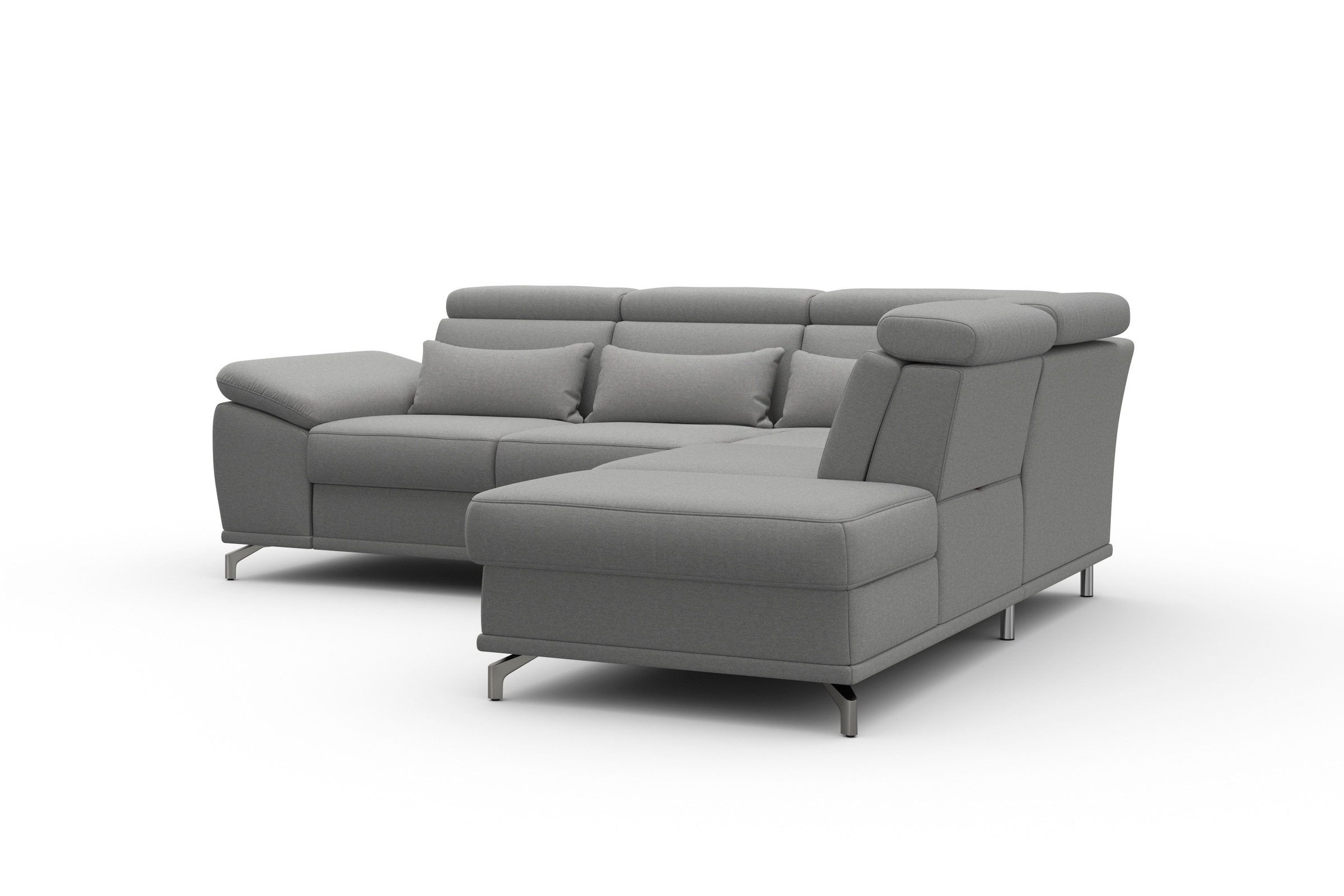 sit&more Ecksofa »Cabrio L-Form, B: 274 cm, mit Sitztiefen-, Arm- & Kopfteilverstellung« 3 Nierenkissen, Federkern, optional Bettfunktion und Stauraum