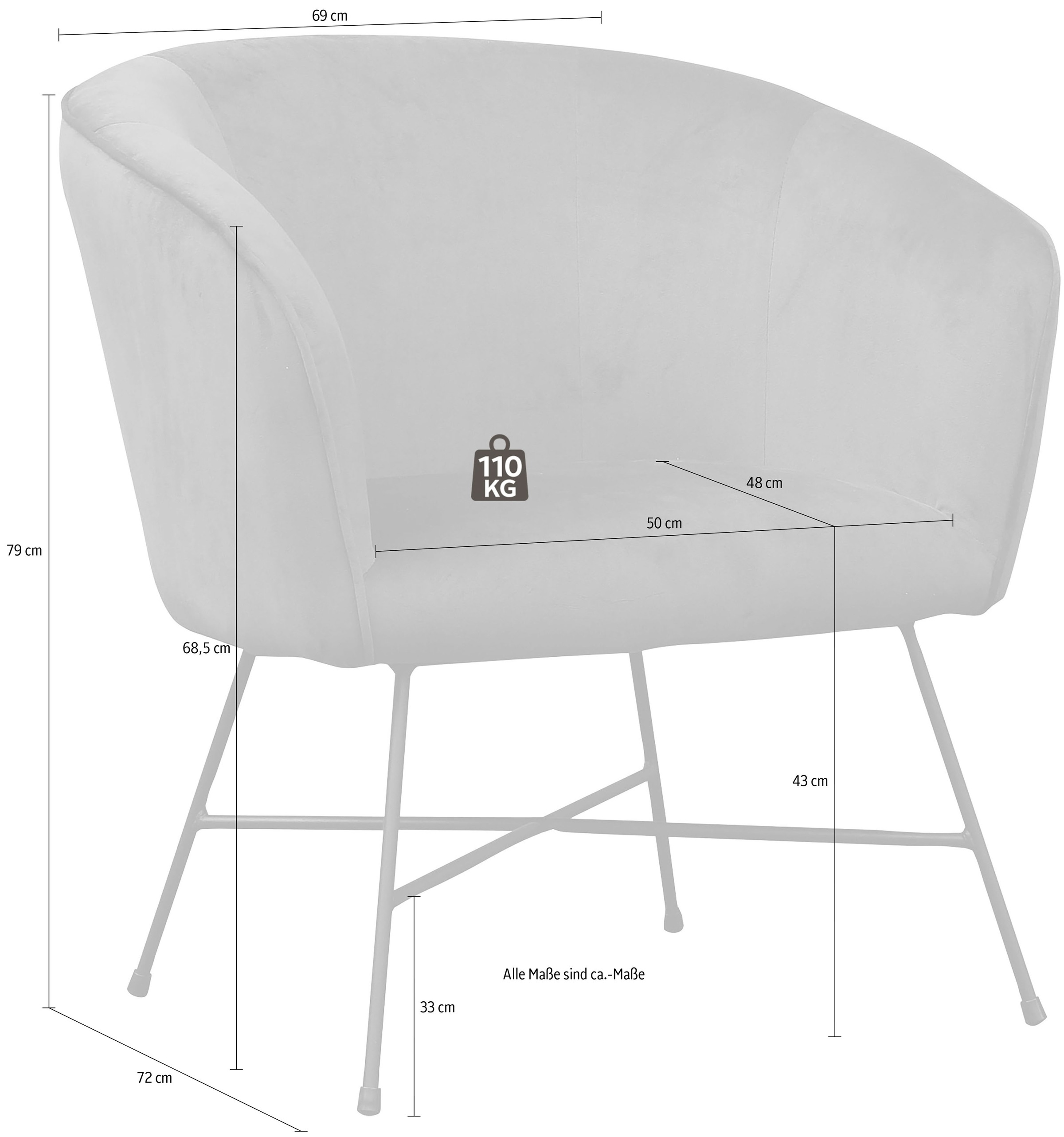 Homexperts Sessel »IZZY«, mit verschiedenen Bezügen und elegantem Gestell