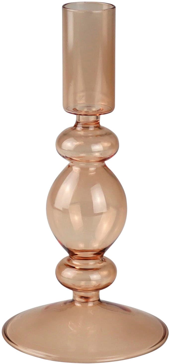 Leonique Kerzenleuchter »Loirina«, (Set, 2 St.), Stabkerzenhalter aus Glas, Höhe ca. 17 cm