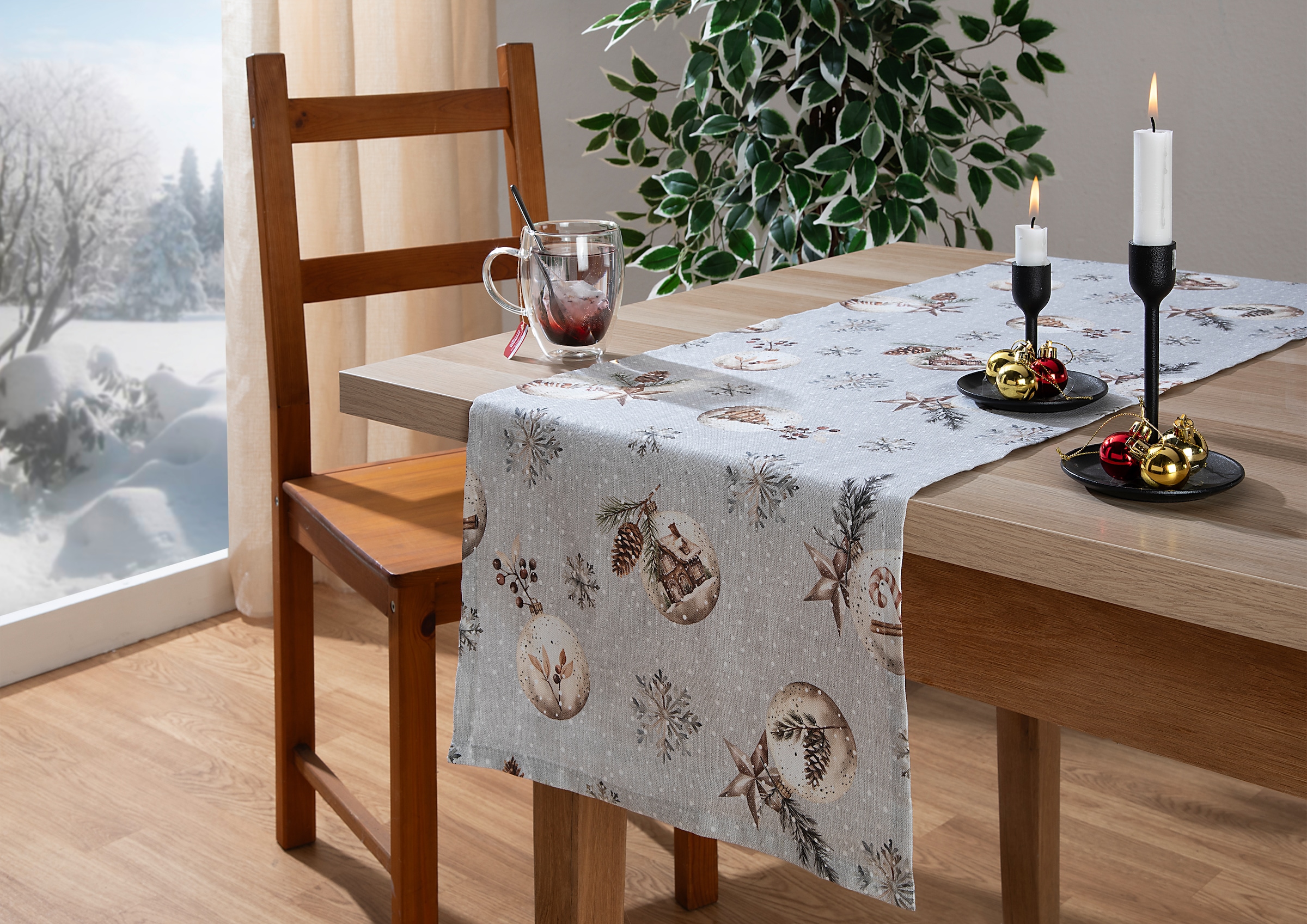 HOME WOHNIDEEN Tischläufer "FELIZ NAVIDAD" Tischläufer, Dekostoff bedruckt