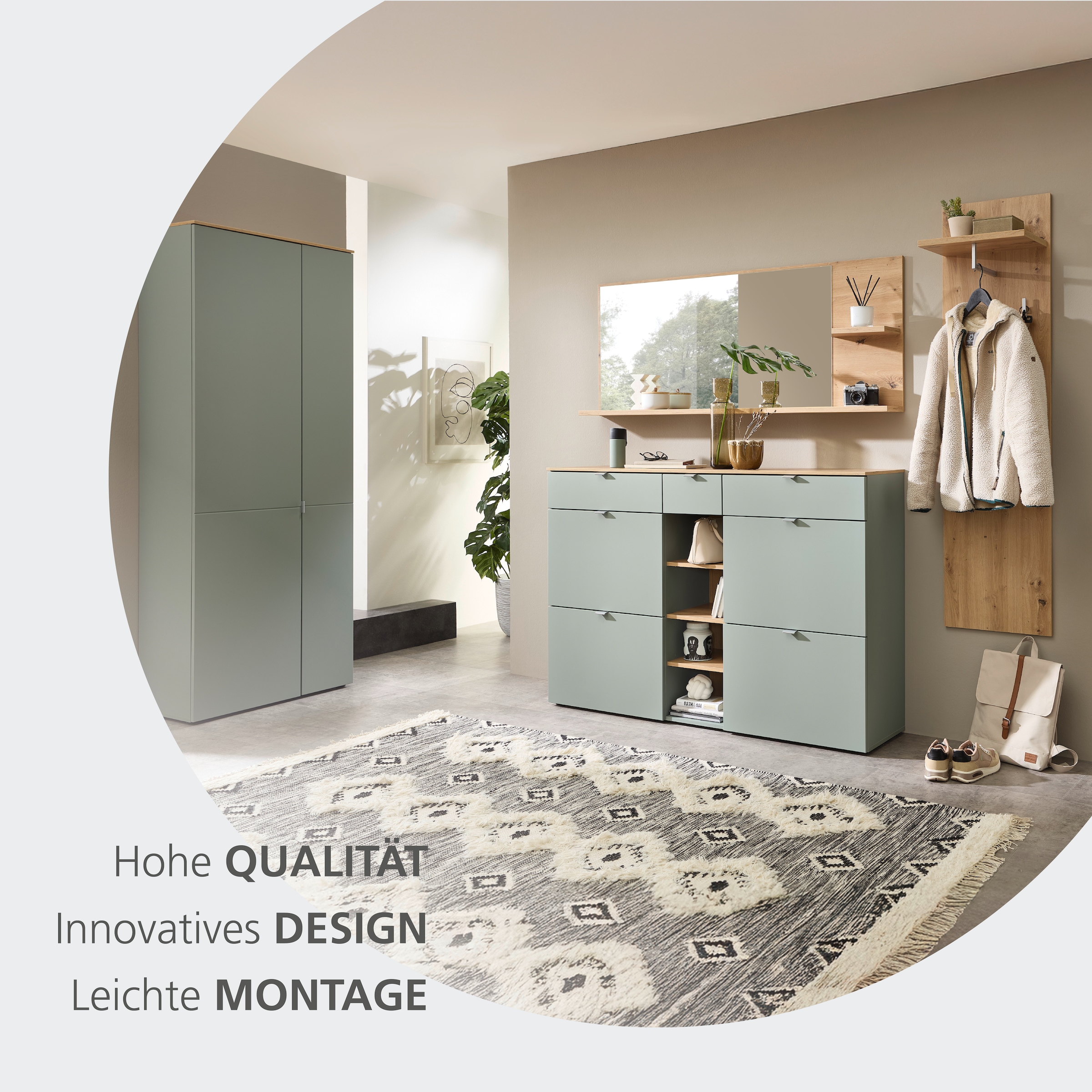 Innostyle Schuhschrank »Bari Schuhschrank, BxHxT 78x202x38 cm« 1 Stk. tlg. 2 türig, 9 Fächer, Softclose, ABS Kantenschutz