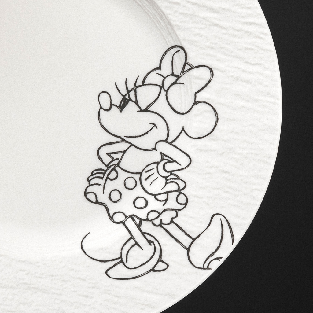 Villeroy & Boch Frühstücksteller »Frühstücks- / Dessertteller Manufacture Rock - Mickey Mouse ø 21,7 cm 2er Set schwarz-weiß« Spülmaschinenfest, Mikrowellensicher