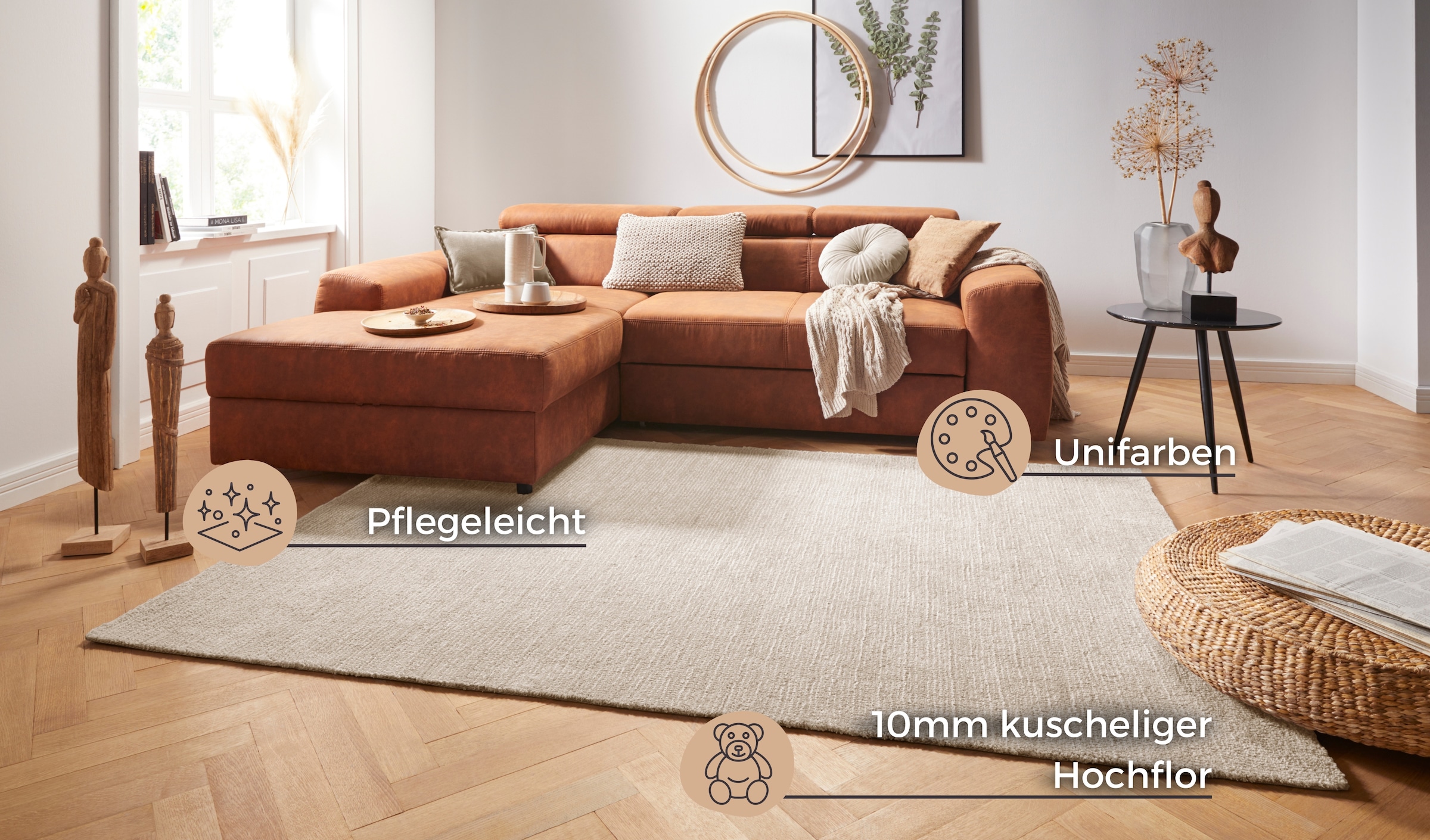 HANSE Home Teppich »Supersoft«, rechteckig, 10 mm Höhe, Kurzflor, Läufer Modern, Einfarbig, Wohnzimmer, Schlafzimmer