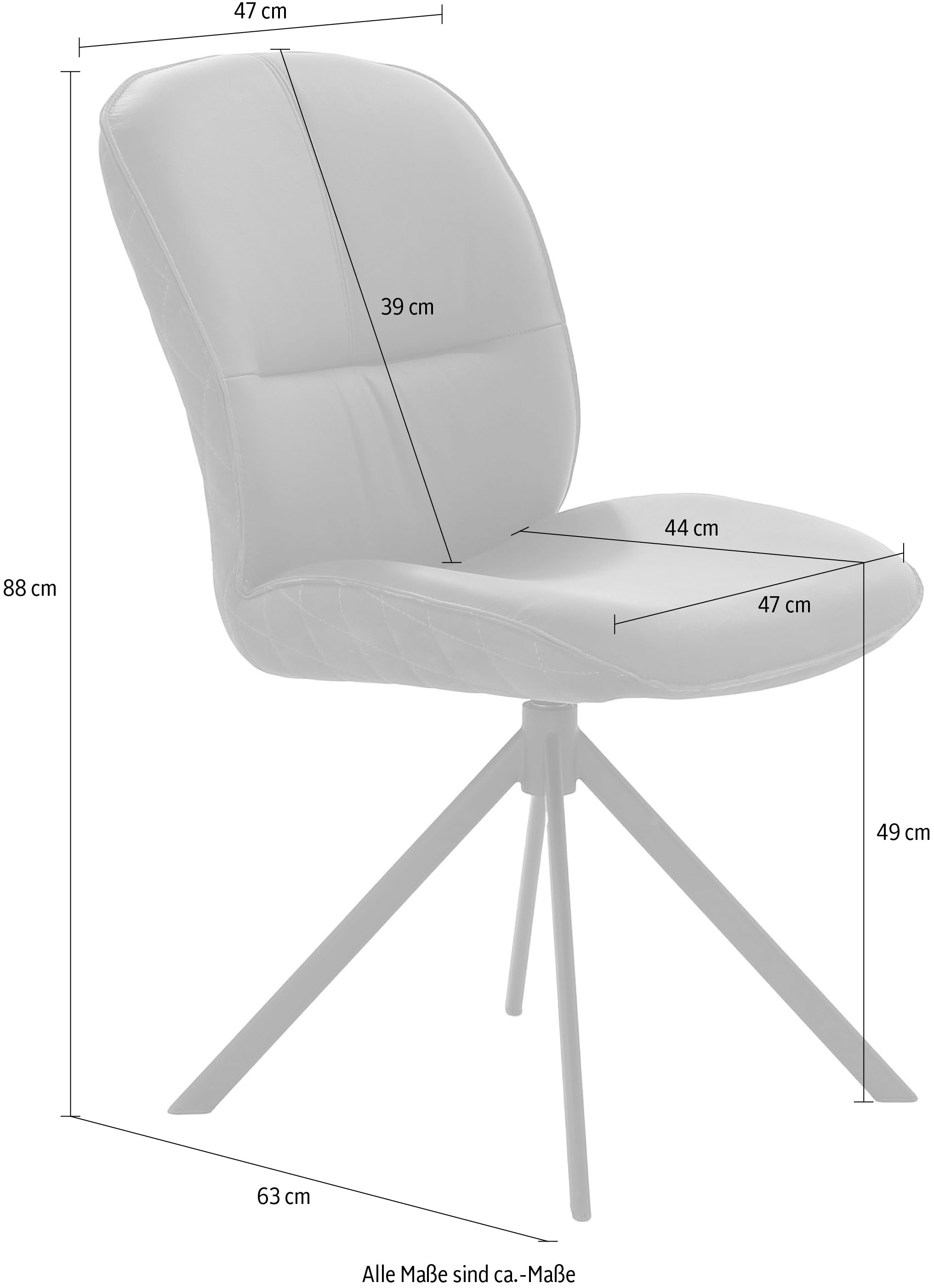 Jockenhöfer Gruppe Esszimmerstuhl »Fiete« (Set) 2 Stk.4-Fuss Stuhl, Echtleder, inklusive Drehfunktion (360°), Materialmix