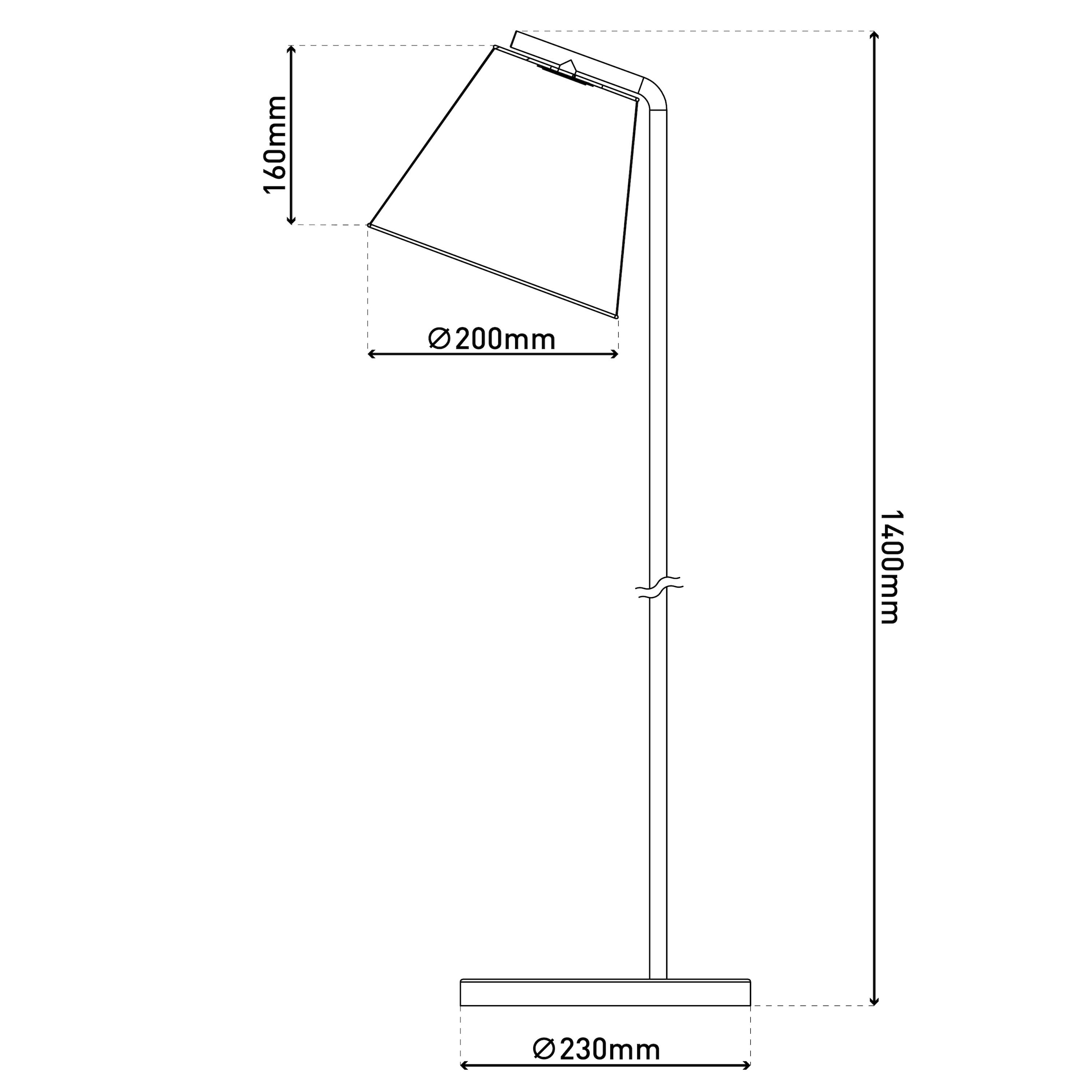 näve Stehlampe »Korie« E27 1 Stk. Metallgeflechtschirm, 1x E27, H: 140cm, Zuleitung 230cm, Fußschalter