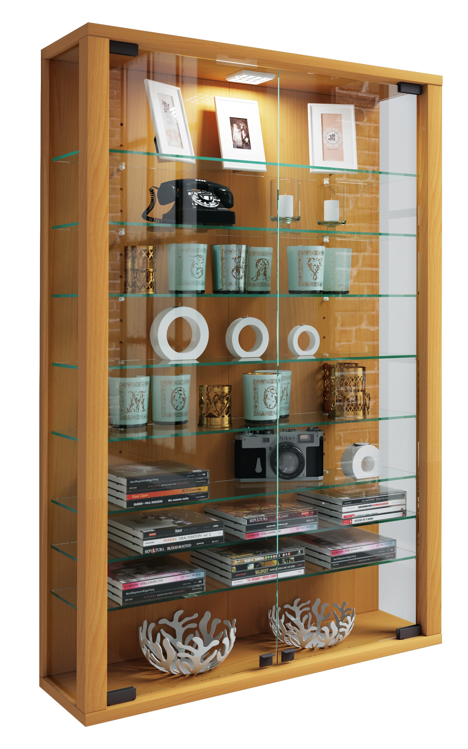 VCM Wandregal "Wandvitrine Hängevitrine Glasvitrine Vitrosa Mini" 1 Stk. tlg.