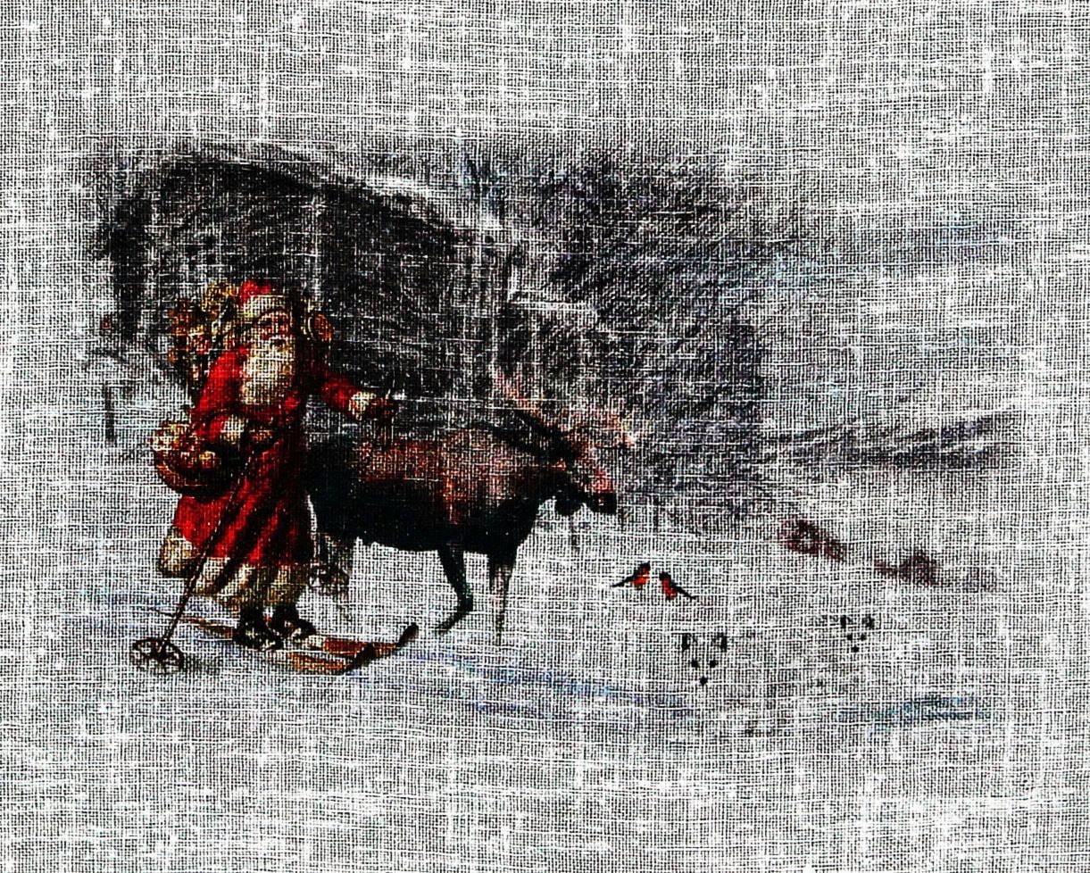 OF ART »Weihnachtsmann«, St.), Scheibengardine UNIVERSAL | bestellen (1 HOME Landhaus-Look HOSSNER - DECO