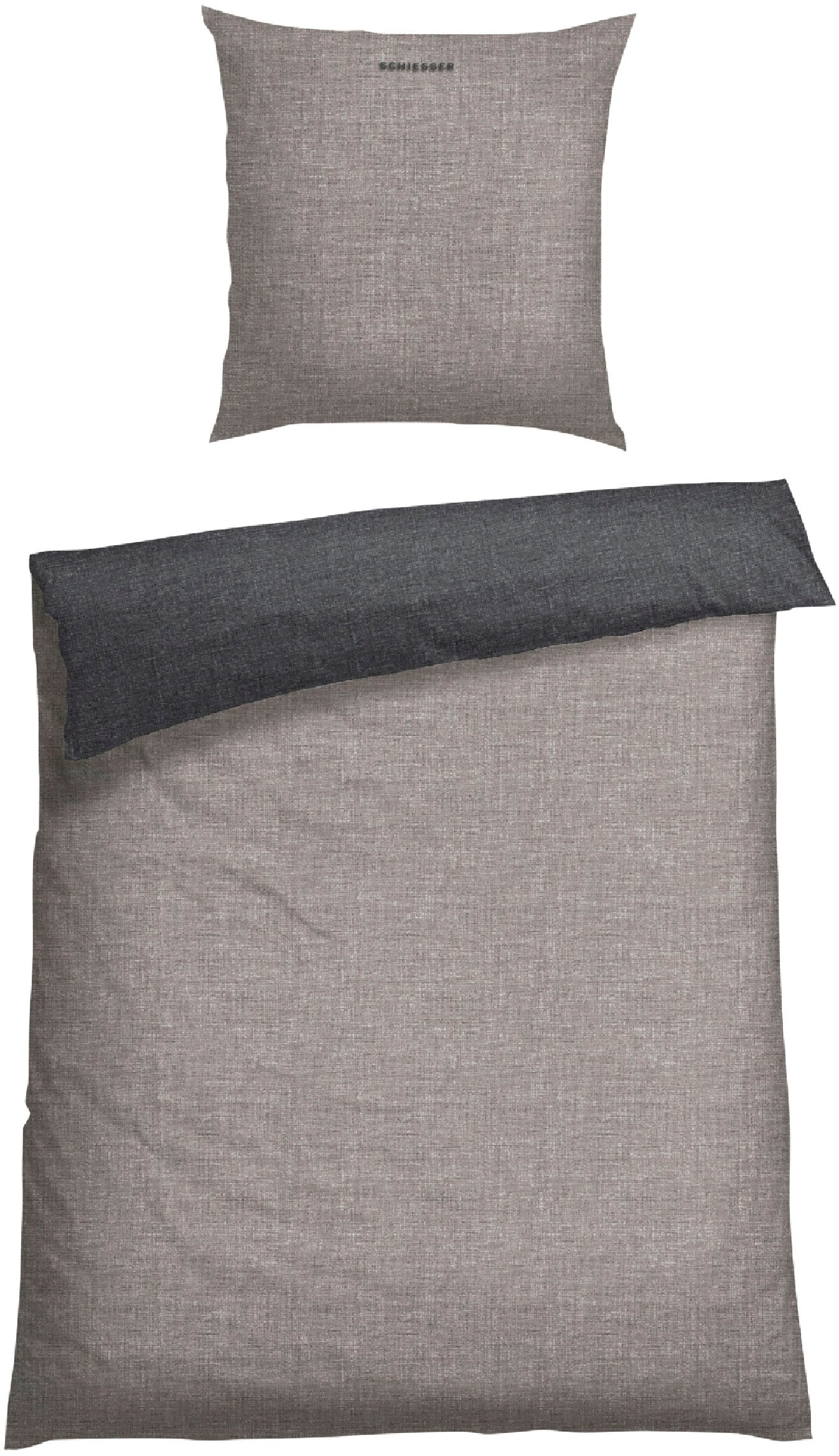 Schiesser Wendebettwäsche »Doubleface aus weicher Baumwolle mit edlem Melangeeffekt«, ab Größe 135x200 cm erhältlich, Made in Green