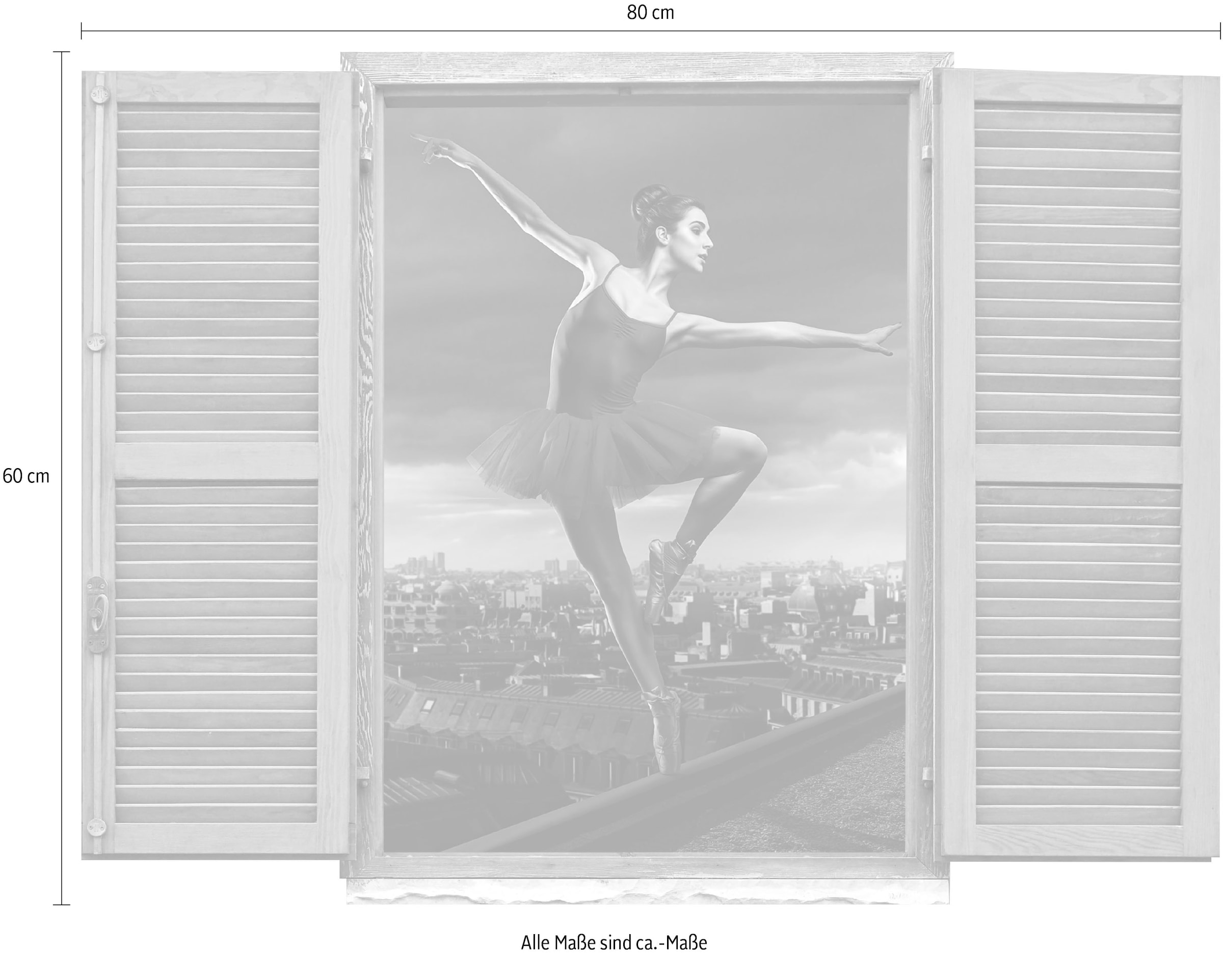 queence Wandtattoo »Tänzerin«, (1 St.), Wandsticker, Wandbild, selbstklebend, 3D, Fenster