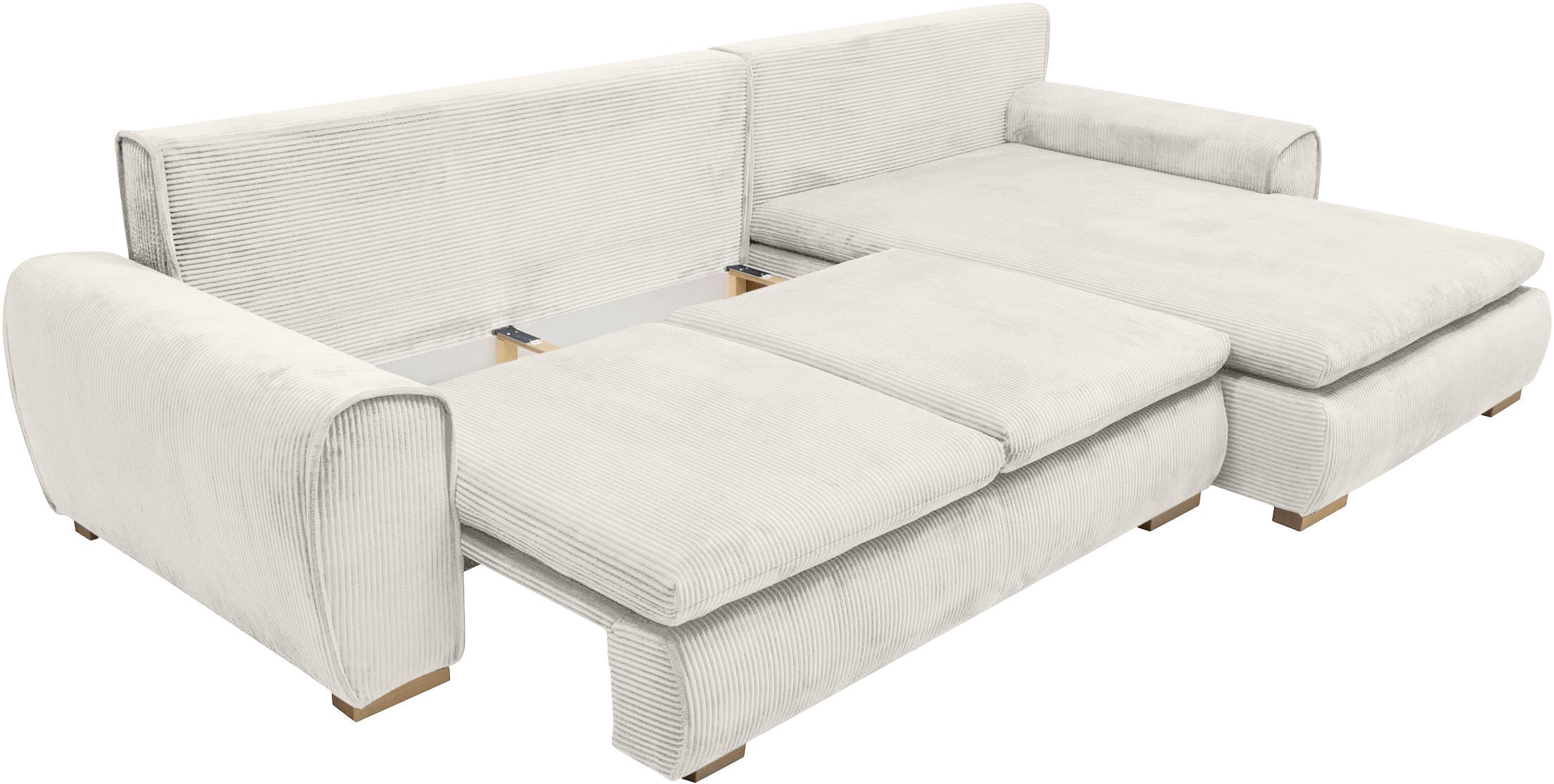 Home affaire Ecksofa »Katja L-Form«, Cord Bezug, inkl. Schlaffunktion und Stauraum