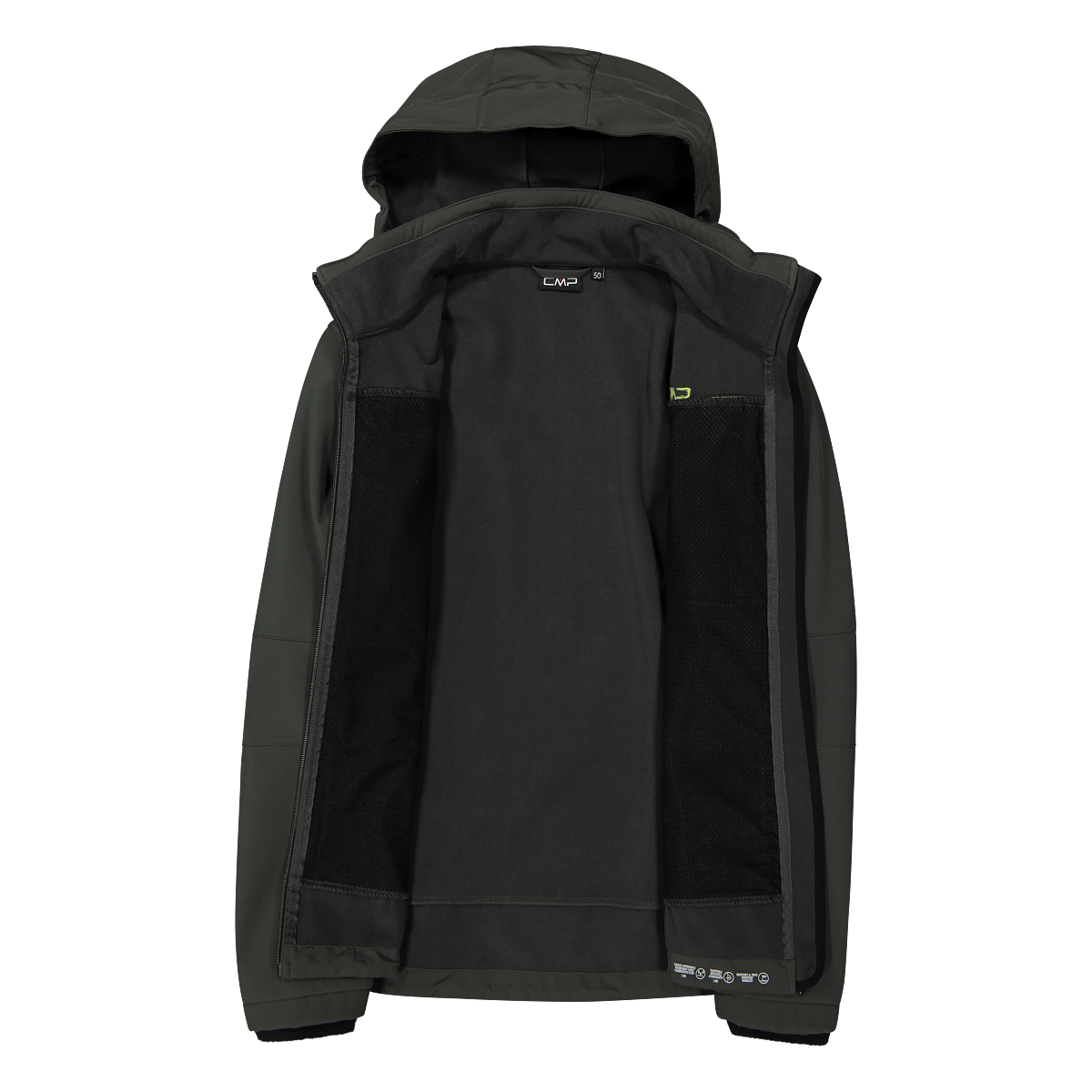 CMP Softshelljacke mit Kapuze Wasserabweisend & Winddicht & Atmungsaktiv, Übergangsjacke