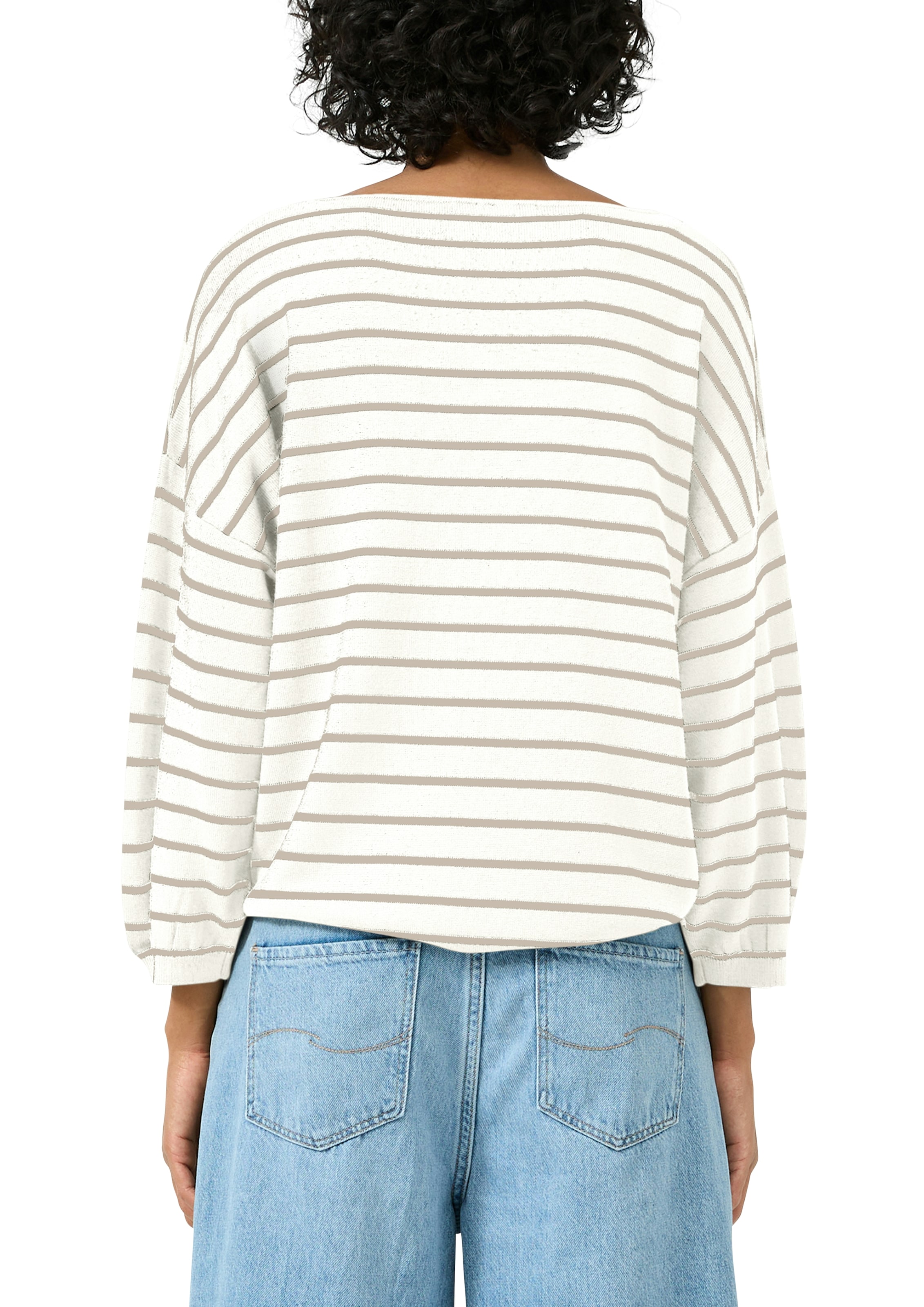 QS 3/4 Arm-Pullover gestreift, mit Viskose