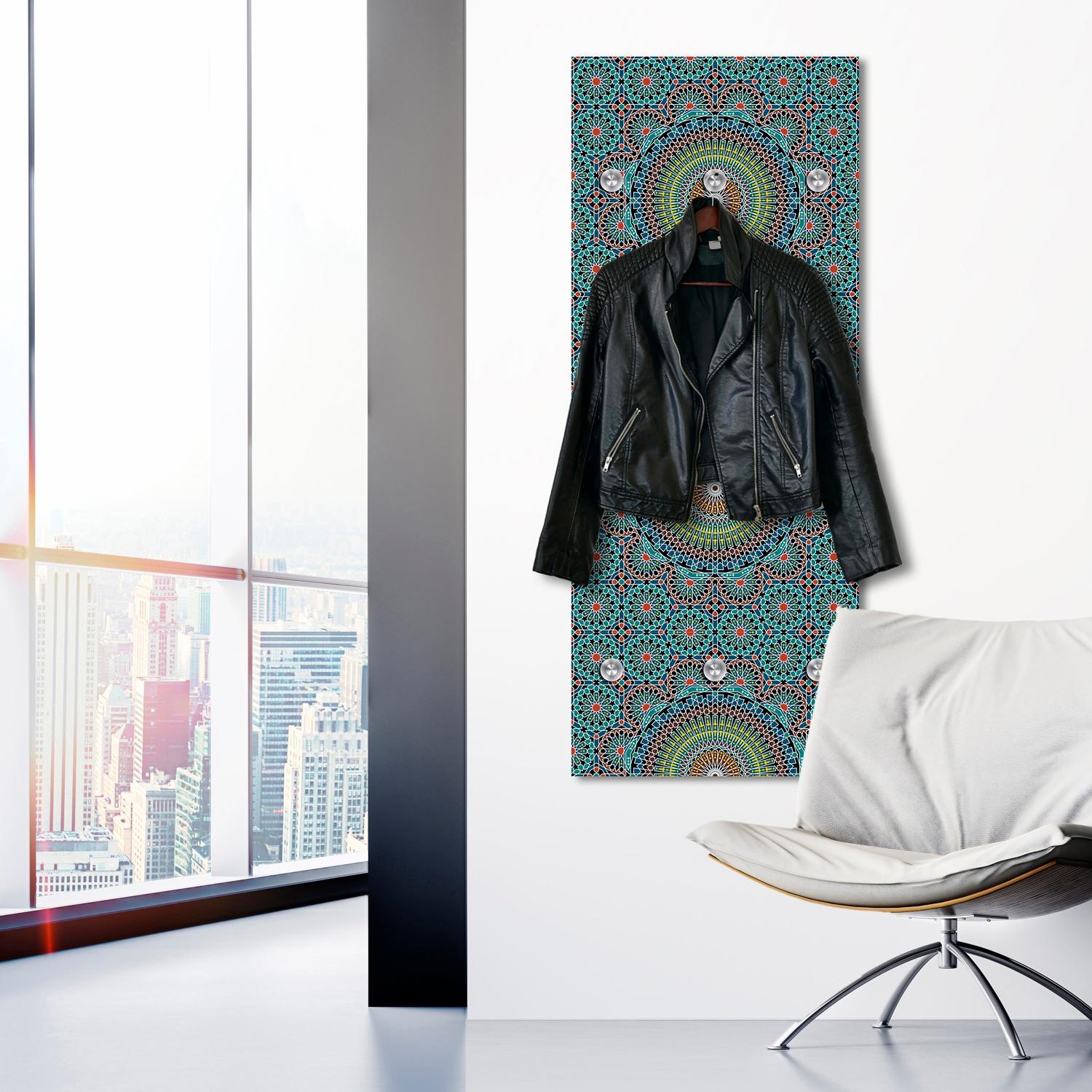 queence Garderobenleiste »Blumen«, mit 6 Haken, 50 x 120 cm