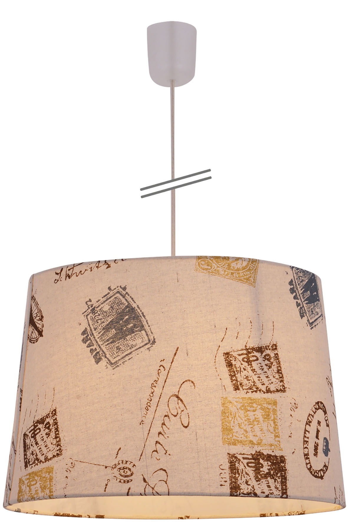 näve Pendelleuchte »PRINT« E27 1 Stk. inkl. Pendel l: 120cm, transparent, Farbe: braun mit Motiv