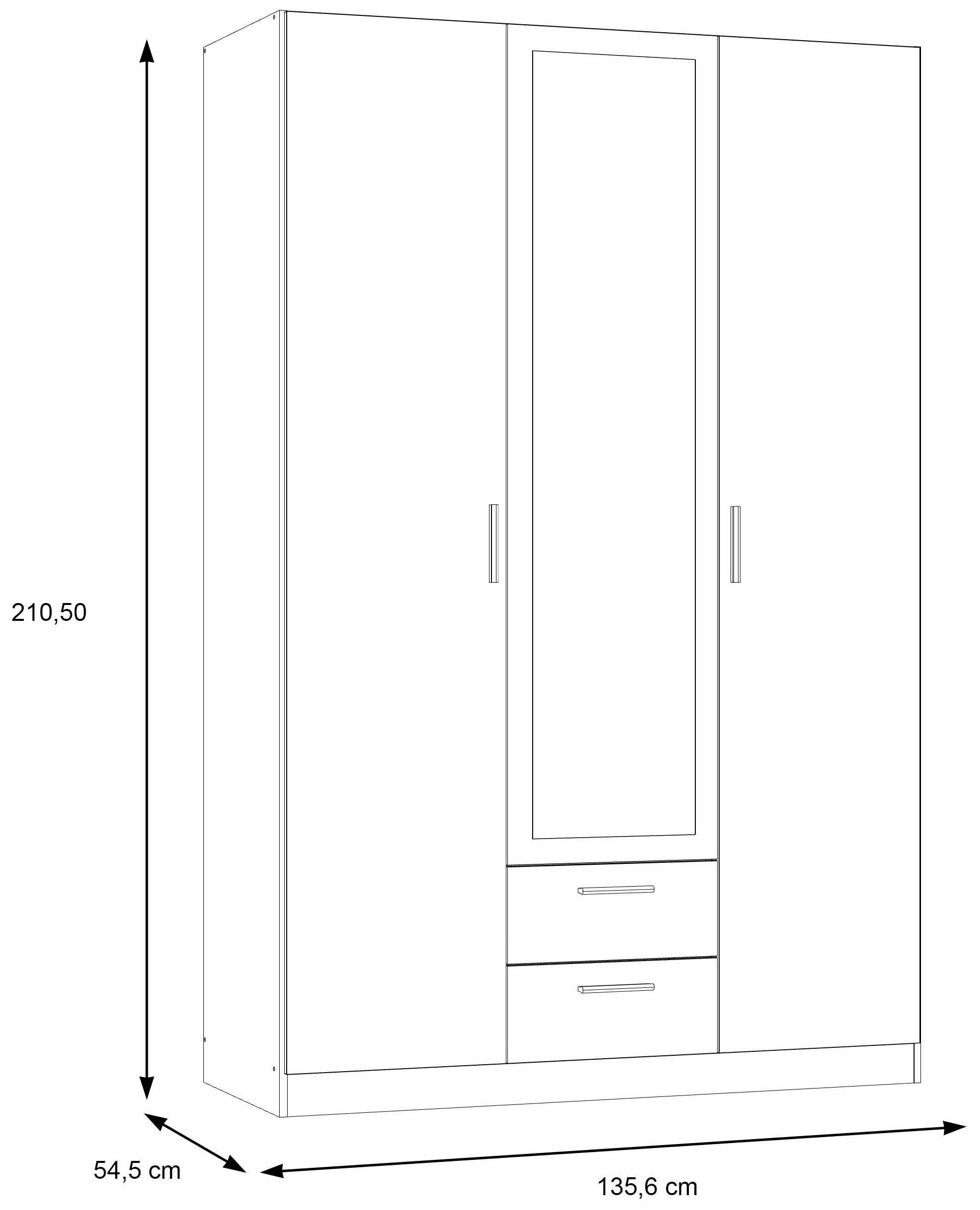FORTE Drehtürenschrank