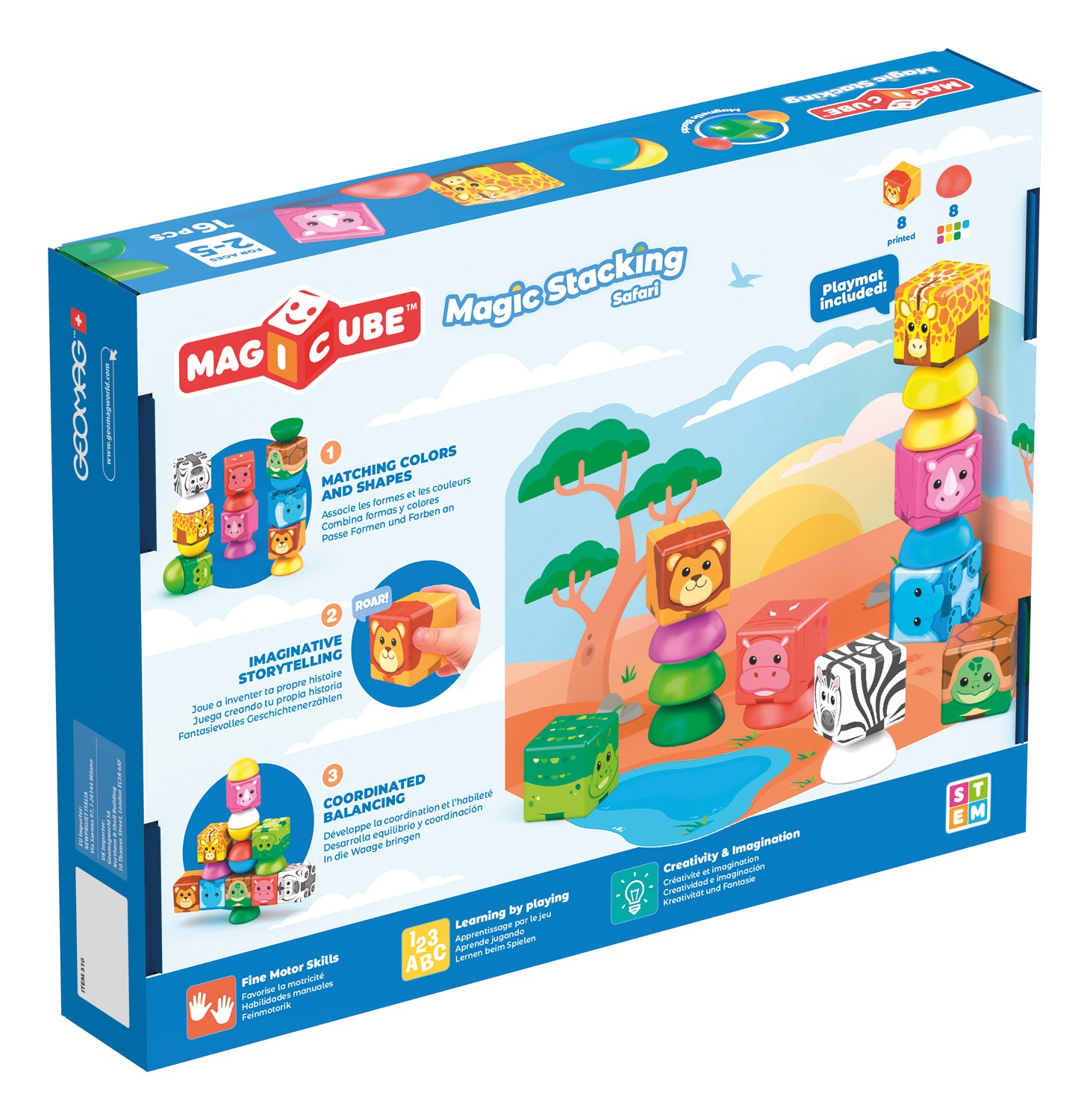 Geomag™ Magnetspielbausteine »Magicube Blocks Stacking Safari (310)« Made in Europe