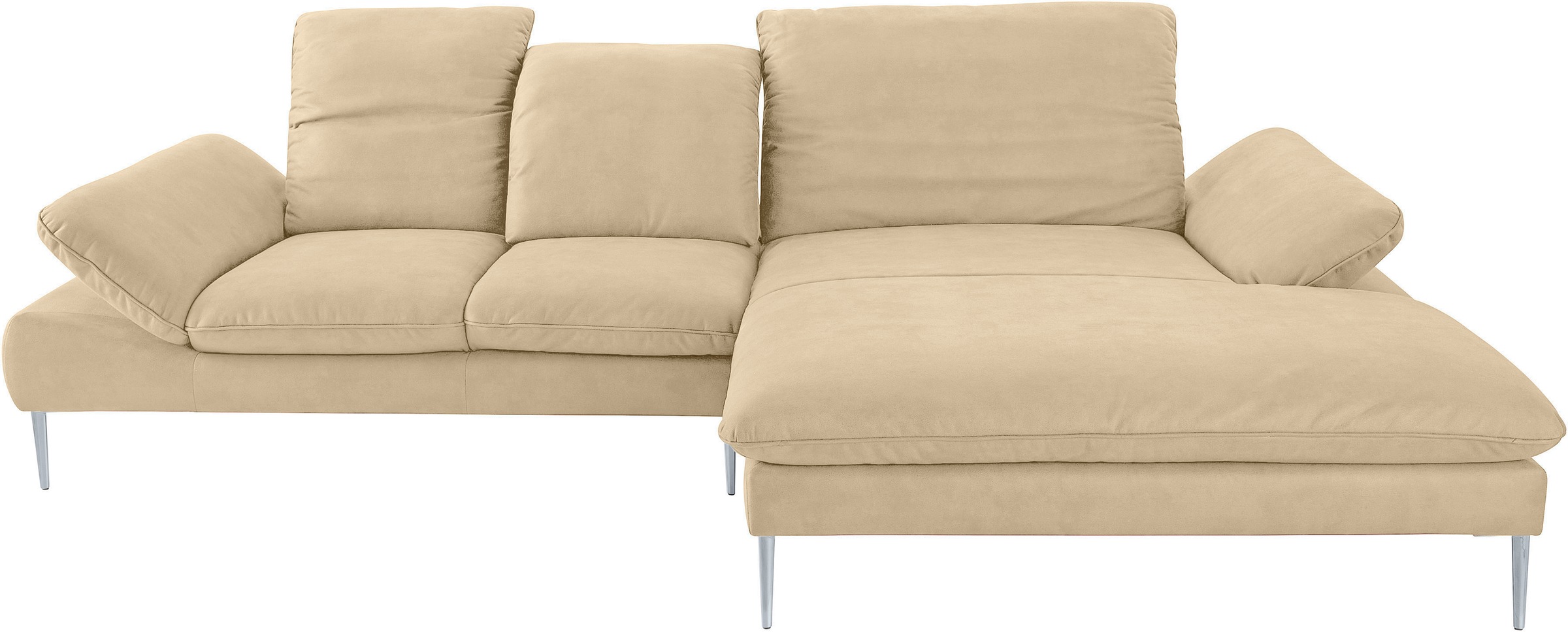 W.SCHILLIG Ecksofa »enjoy&MORE, Designsofa, elegant und bequem, L-Form«, mit Sitztiefenverstellung, Füße silber matt, Breite 310 cm
