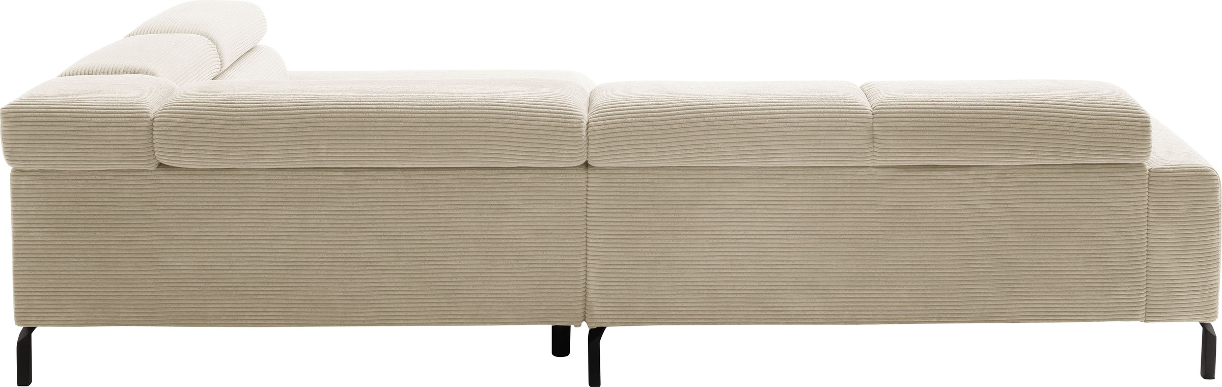 Places of Style Ecksofa »Antonelli, L-Form, inkl. Kopfteilverstellung, Breite 312 cm«, ohne Sitztiefenverstellung, in Cord, natur