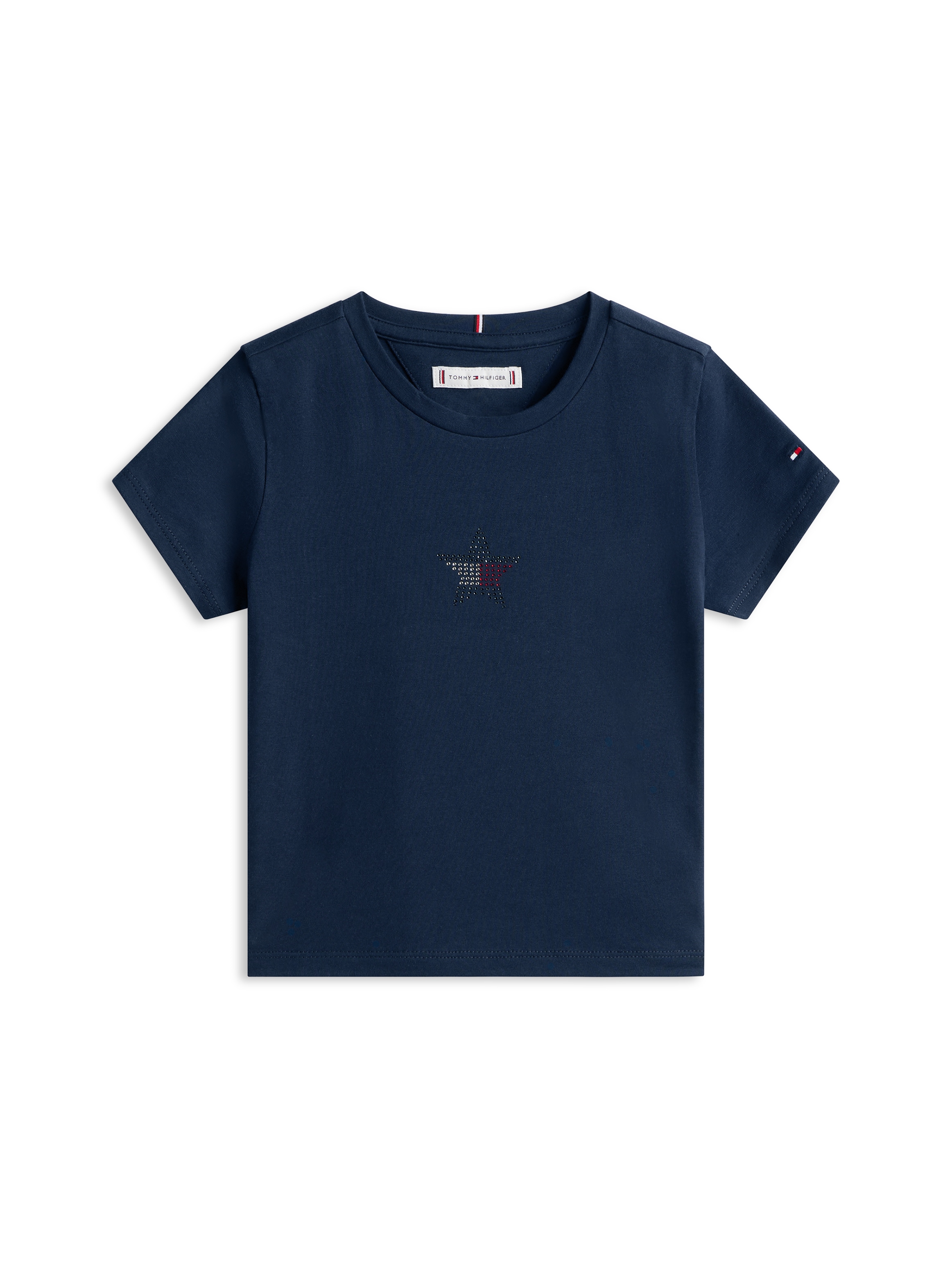 Tommy Hilfiger T-Shirt »STAR FLAG TEE SHORT SLEEVE« Kinder bis 16 Jahre, Logo mit Strass-Steinen