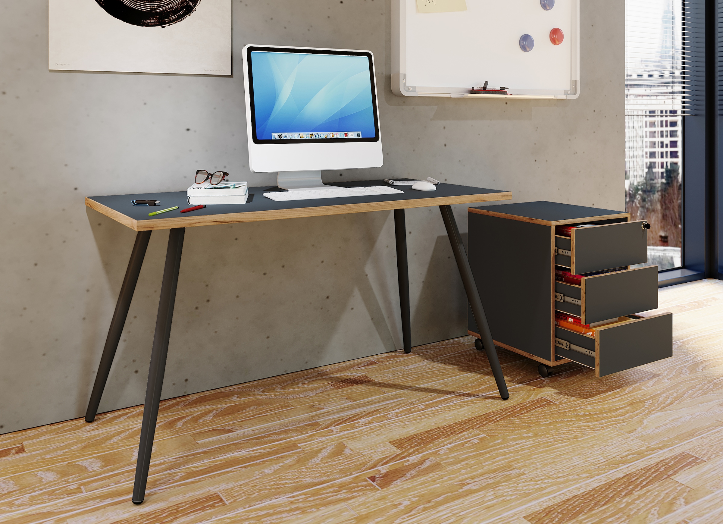 VCM Schreibtisch »Schreibtisch Bürotisch Computertisch Salia 138x80« 1 Stk. tlg.