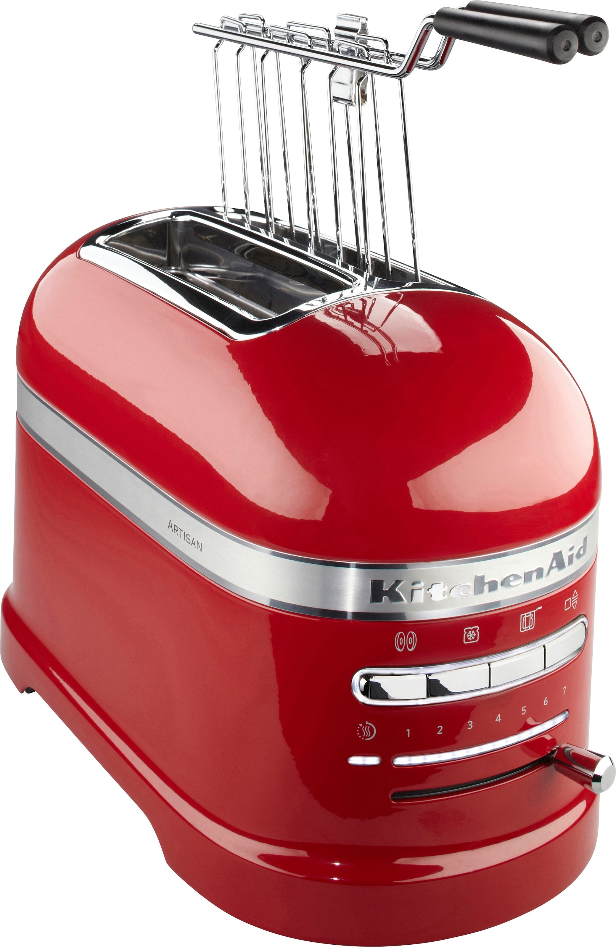 mit 1250 Schlitze, für Scheiben, Toaster EMPIRE »Artisan 3 Sandwichzange XXL 5KMT2204EER mit 2 2 Jahren KitchenAid kurze W, Garantie ROT«,